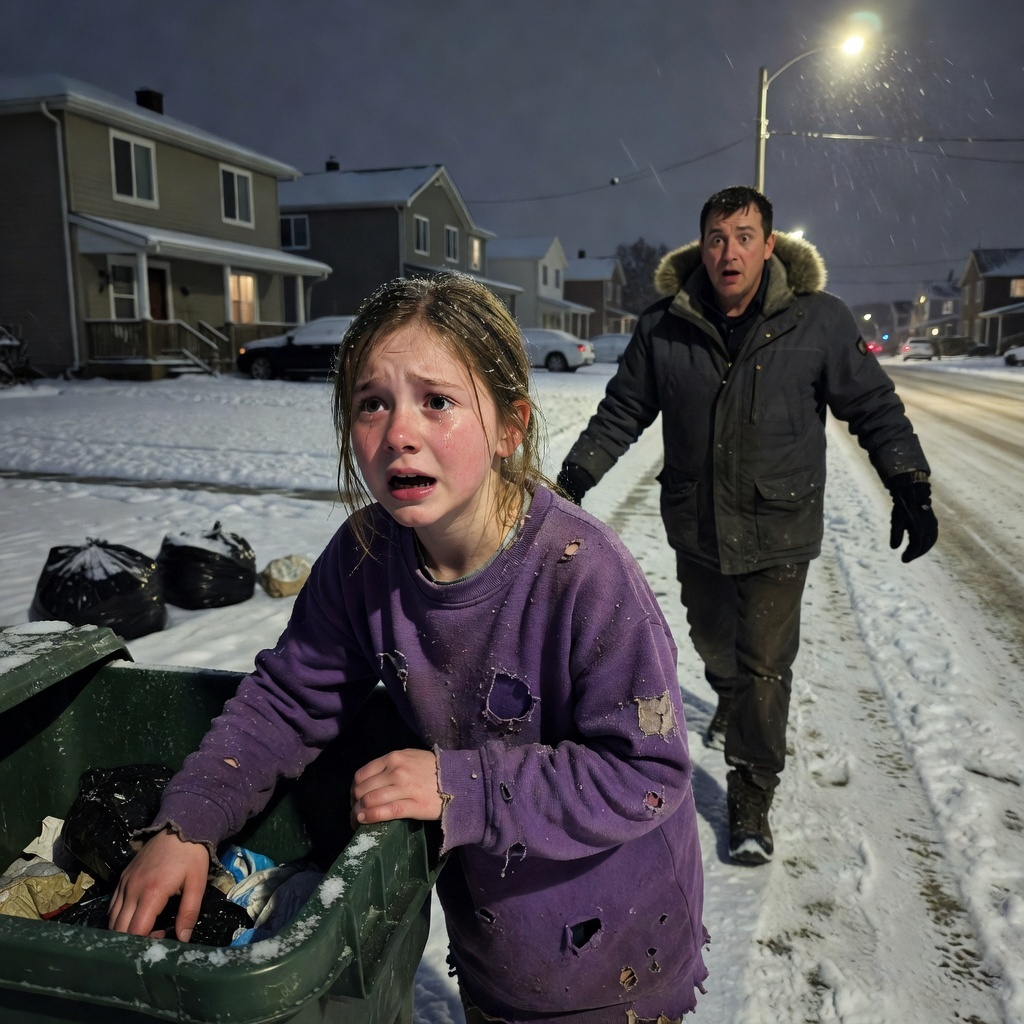 La petite fille murmura ‘nourriture’, serrant un sandwich pourri sorti des poubelles la veille de Noël, ses doigts bleuis par le froid. Nathan, père célibataire, se figea. Elle n’avait nulle part où aller. Mais ce n’était que le début…