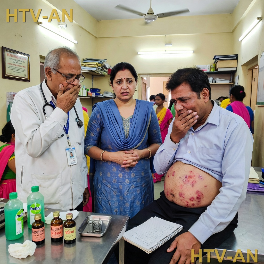 Encontré treinta puntos rojos en la espalda de mi esposo que parecían huevos de insecto. Lo llevé de urgencia al hospital, pero el doctor gritó: ‘¡Llamen a la policía!’