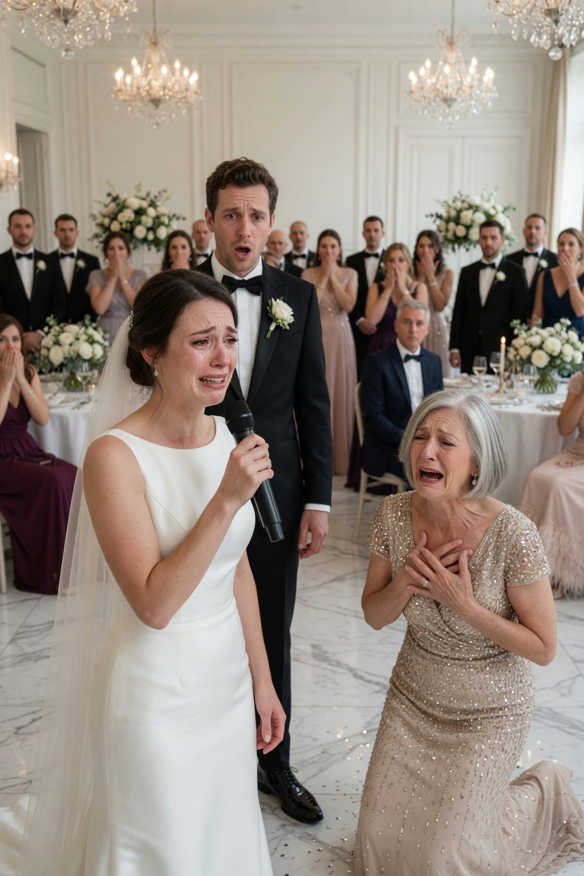 Une heure avant le mariage, j’ai accidentellement surpris mon fiancé qui murmurait à sa mère : “Je me fiche d’elle, je ne veux que son argent.” J’ai essuyé mes larmes en silence, me suis dirigée vers l’autel la tête haute, et au lieu de dire “Oui, je le veux”, j’ai dit quelque chose qui a fait que ma belle-mère s’est agrippée la poitrine, là, au milieu de la salle…

Une heure avant le mariage, moi, María Elena, j’étais seule dans le couloir latéral de l’hôtel, essayant de calmer ma nervosité. La robe blanche était serrée contre ma poitrine, et le bruit lointain des invités ressemblait à un bourdonnement constant. C’est alors que j’ai entendu des voix derrière la porte du petit salon, celui utilisé pour ranger les cadeaux. J’ai immédiatement reconnu la voix de Javier, mon fiancé, et celle de sa mère, Carmen. Je ne voulais pas écouter aux portes, mais mes pieds sont restés cloués au sol.