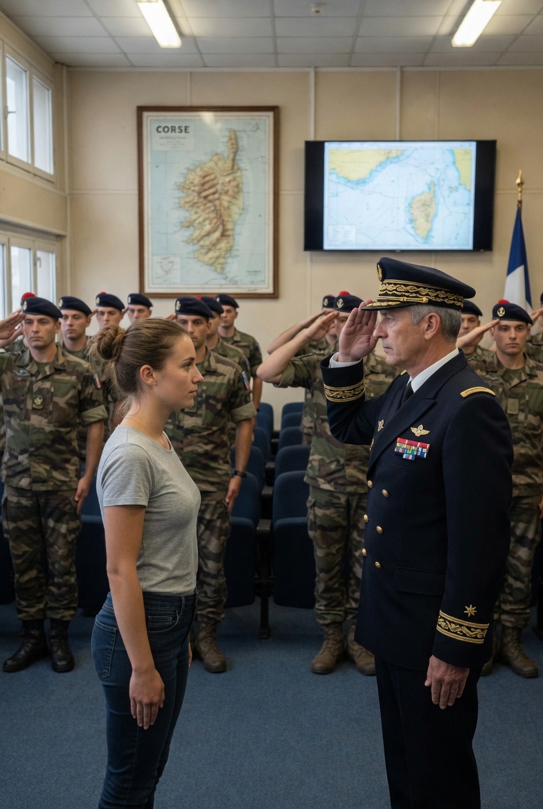 Un Navy SEAL lui a demandé son grade en plaisantant — et toute la base l’a saluée par son nom…
Le son de la corne du Coronado américain a résonné à travers la baie de San Diego à 14 heures, se mêlant au rugissement tonitruant de deux FA18 Super Hornets décollant de North Island.