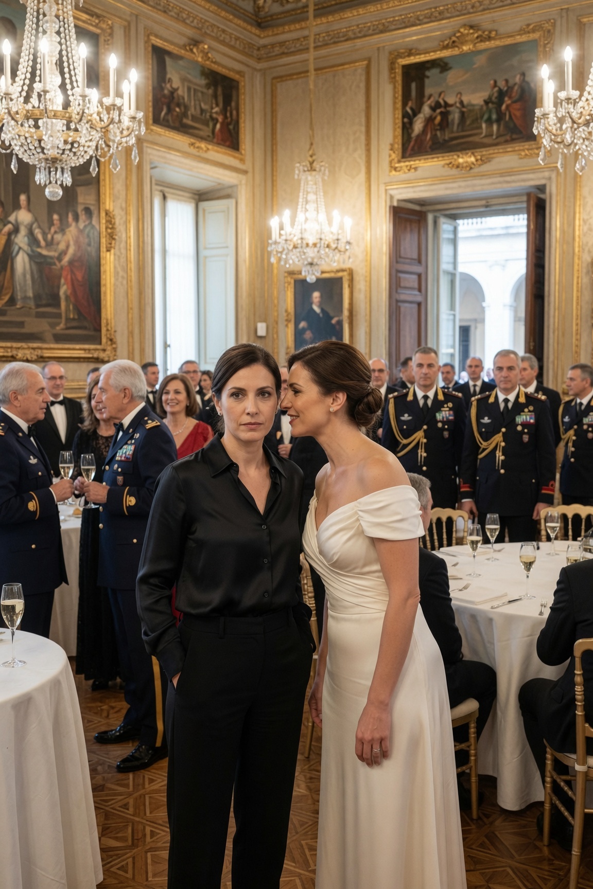 « Sarai sempre al di sotto di me », mi ha sussurrato mia sorella durante la sua serata al Cercle National des Armées. La mia famiglia ha riso, io sono rimasta in silenzio — poi le porte si sono aperte: « Lasciate passare il colonnello Legrand. » Il suo sorriso è svanito, mia sorella si è irrigidita.
