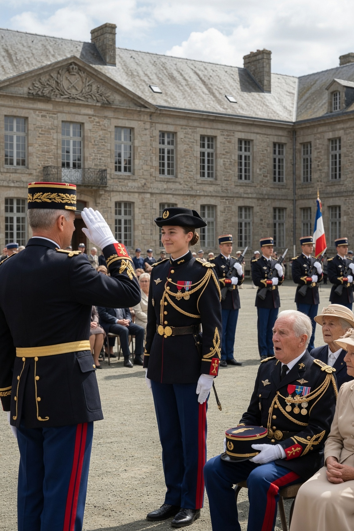 Lors de la cérémonie de remise des diplômes de Saint-Cyr, mon père ricana : « Inutile », « Elle abandonnera. » Je me mis au garde-à-vous — impeccablement. L’adjudant-chef Le Guen interrompit la cérémonie, me salua, puis déclara : « Commandant en mission prolongée. » Mon père devint livide.