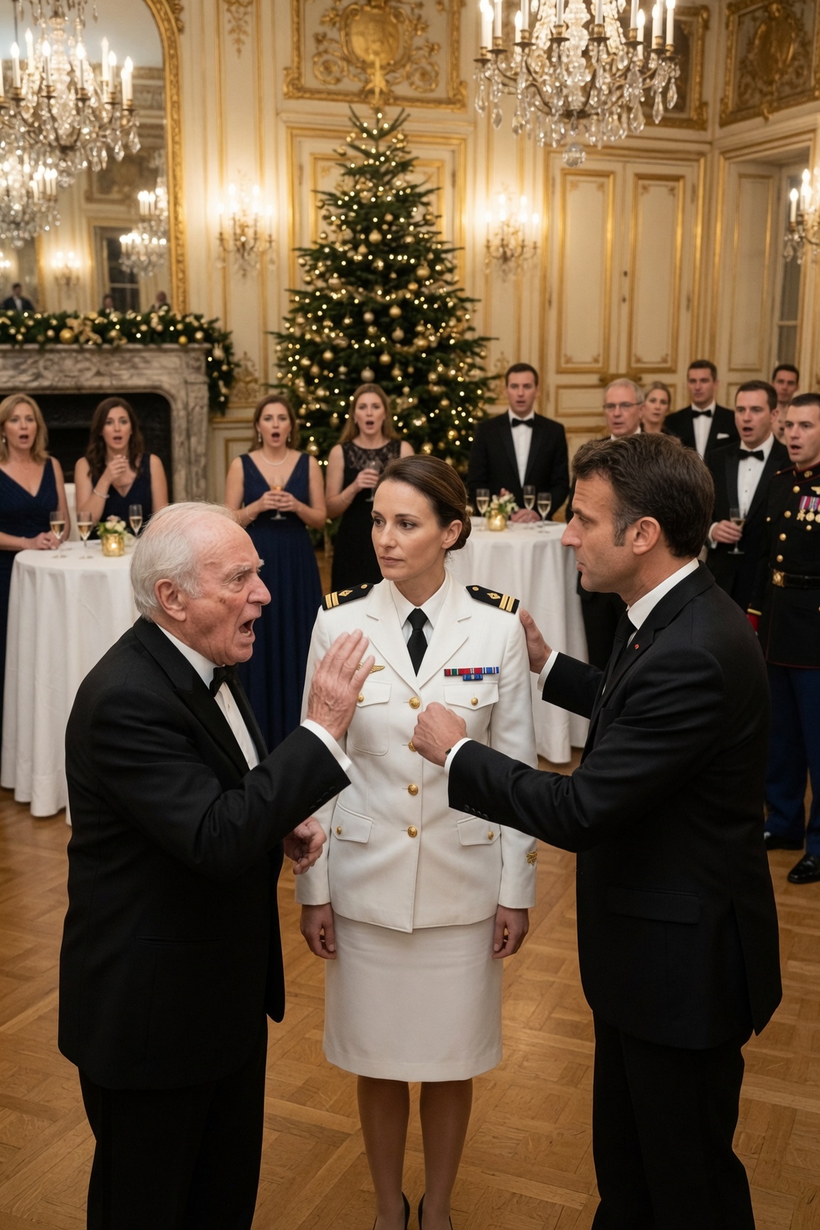 « Lors du gala de Noël de mon père, il a aboyé : “Enlève cet uniforme. Tu me fais honte.” Je suis restée droite. Il m’a giflée. Puis mon fiancé, commando marine, s’est interposé et a lancé 8 mots. Tout le monde s’est levé. Mon père est devenu livide. »