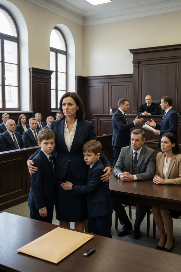 Mój mąż uśmiechnął się z wyższością, gdy sędzia spojrzał na moje puste krzesło, szepnął do swojej kochanki: „To byłoby najmądrzejsze, co zrobiła od lat”.