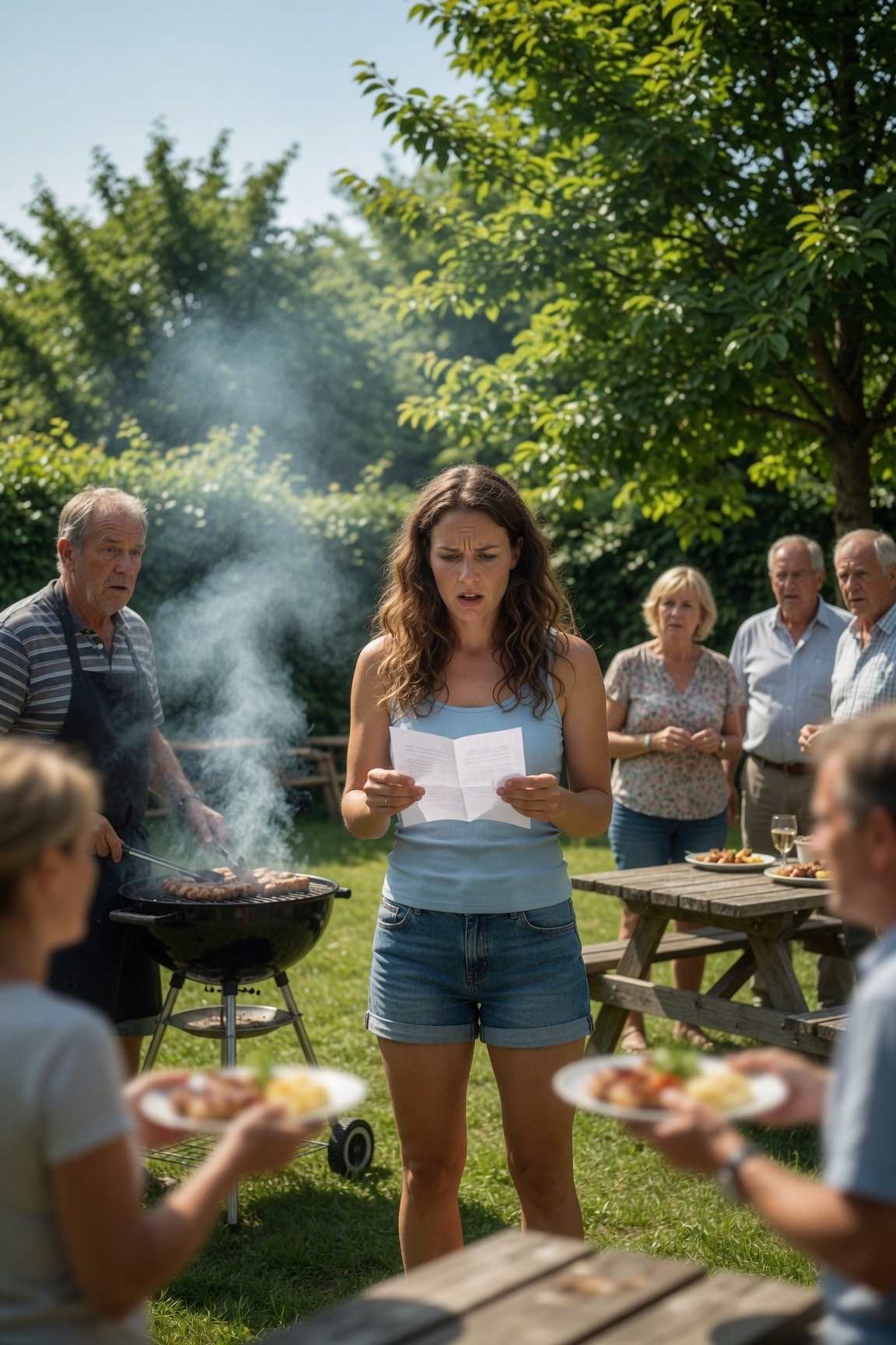 Op de familie-barbecue vernederde mijn vader me in het openbaar: “Je weet dat je een vergissing bent, toch? Ik wilde een zoon,” zei hij. Ik was er kapot van, dus haalde ik mama’s brief tevoorschijn, en iedereen verstijfde…
