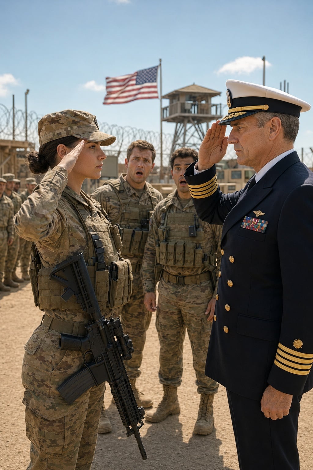 Elle ne faisait que garder la porte — jusqu’à ce qu’un commandant des Navy SEAL la salue le premier.