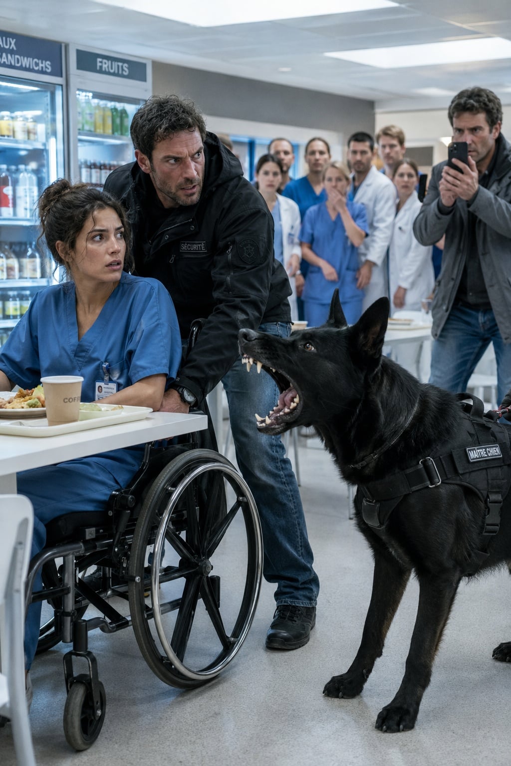 Puis-je m’asseoir ici ? Un Navy SEAL a demandé à une infirmière handicapée — puis son chien K9 a figé toute la salle.