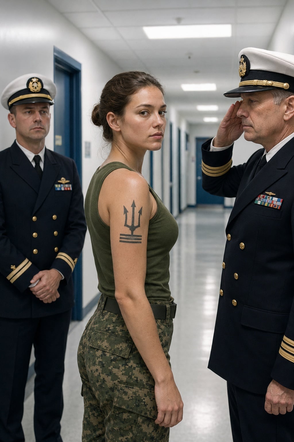 Ils m’ont arrêté pour avoir porté un uniforme des SEAL — puis l’amiral a vu mon tatouage et est resté silencieux.