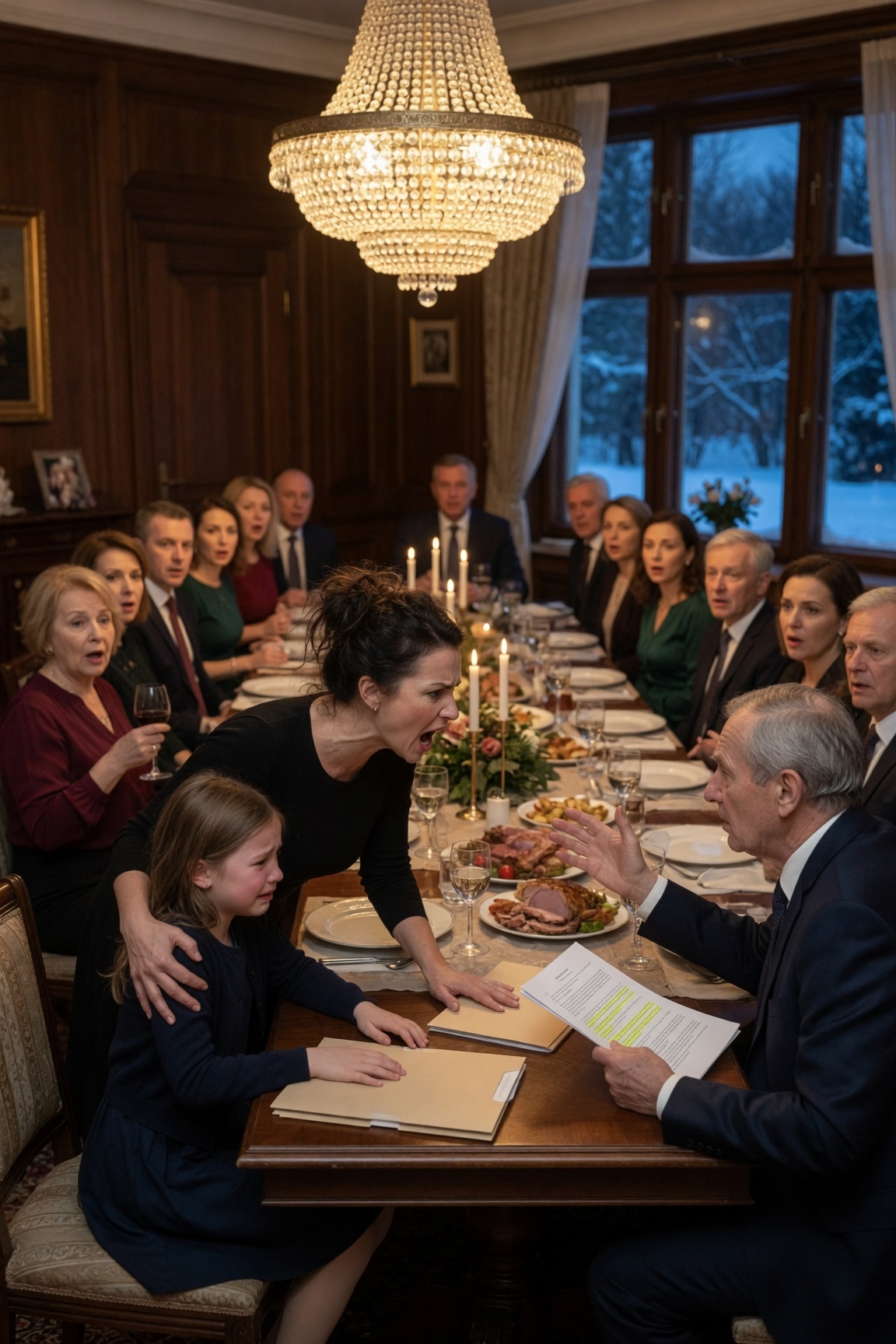 Mój ojciec odepchnął moją 9-letnią córkę od stołu wigilijnego i warknął: „To miejsce jest dla mojego prawdziwego wnuka”.