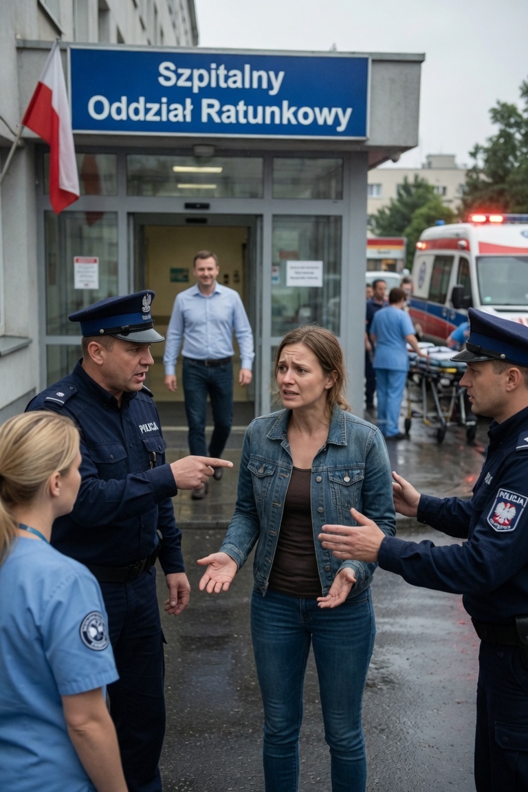 Mój 9-letni syn został w trybie pilnym przewieziony do szpitala z domu kolegi. Gdy przyjechałam, na miejscu byli policjanci, którzy powiedzieli: “Lepiej, żeby pani teraz nie wchodziła”. “Dlaczego?” – zapytałam. Funkcjonariusz odpowiedział: “Wkrótce się pani dowie”. 10 minut później mój mąż wyszedł z dziwnym uśmiechem ulgi na twarzy…