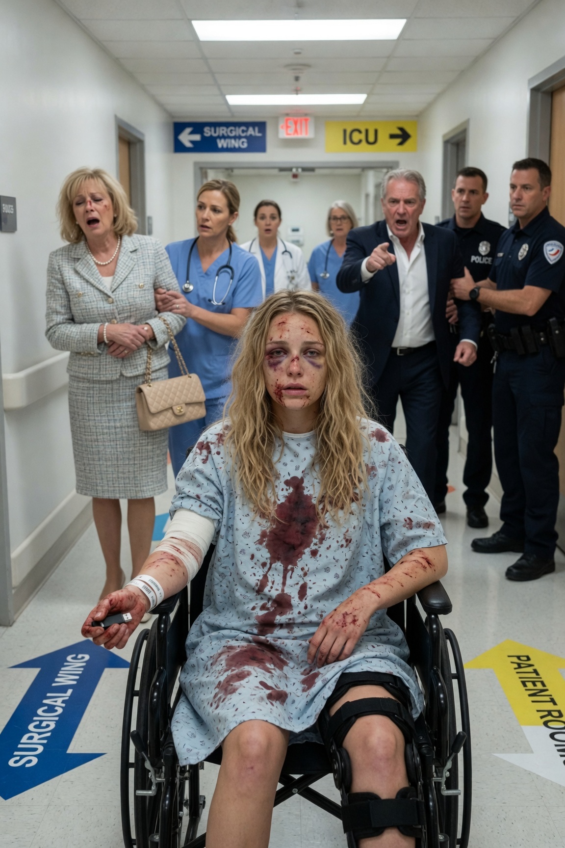 Seulement 11 minutes après être rentrée de l’hôpital avec un fémur brisé, ma belle-mère a souri et a fait tomber mes béquilles. Ignorant complètement mes cris de douleur, elle et mon mari m’ont traînée à travers la maison et m’ont jetée dans le garage sombre et glacial. Ils m’ont laissée étalée sur le béton gelé, ont verrouillé la porte en acier et ont emporté mes médicaments antidouleur avec eux. Ils croyaient sincèrement que m’abandonner comme un déchet signifiait qu’ils avaient déjà gagné. Ce qu’ils avaient oublié, c’est que caché dans l’obscurité se trouvait un secret assez puissant pour les ruiner tous les deux…
Onze minutes après être rentrée de l’hôpital avec un fémur brisé, ma belle-mère a souri et a fait tomber les béquilles sous moi.