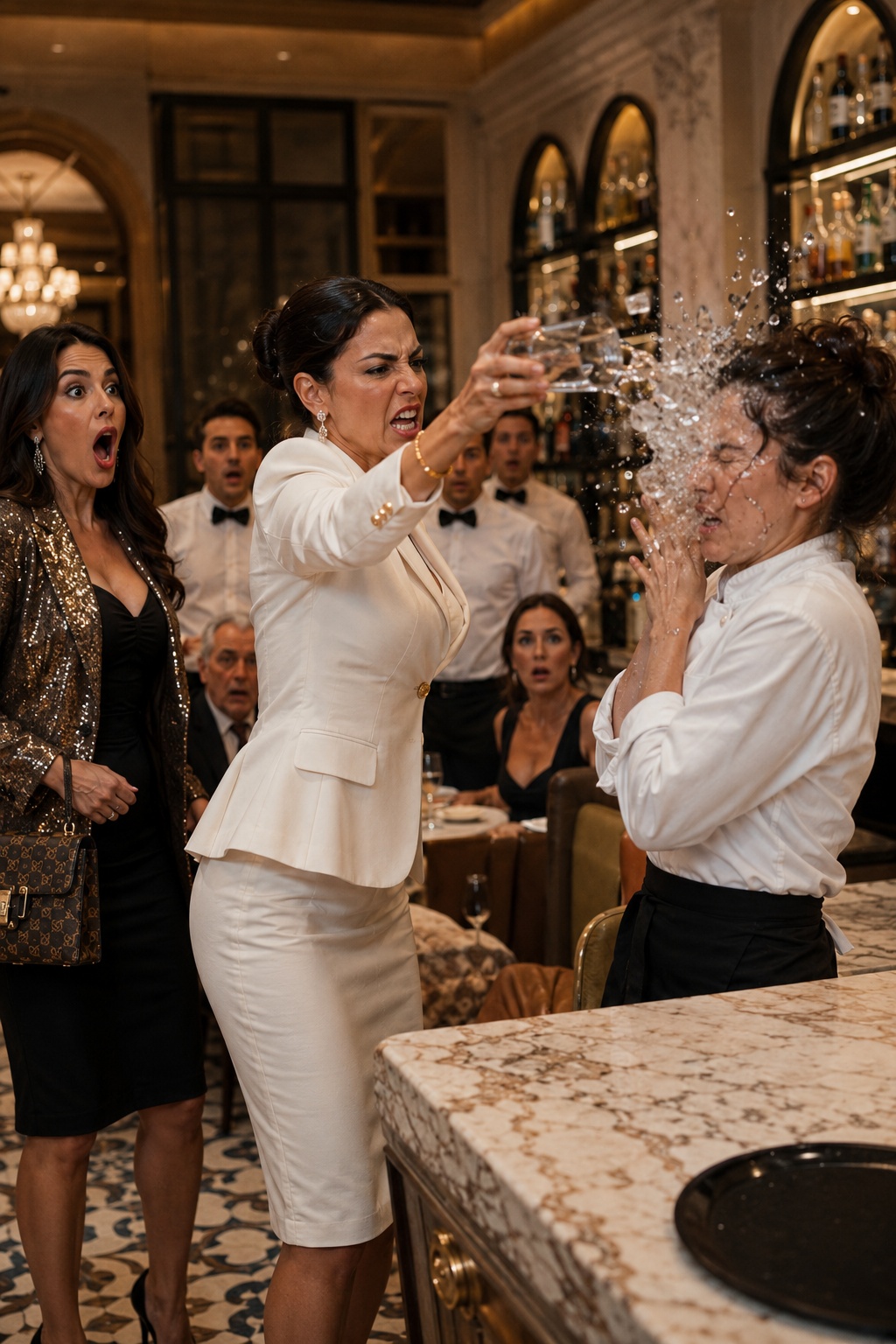 Dopo anni senza contatti, mia madre è apparsa all’improvviso nel mio ristorante. “Tua sorella è disoccupata, cedile questo posto”, ha preteso. Quando invece le ho offerto un lavoro come cameriera, mi ha spinto e mi ha gettato acqua in faccia. “Lei è preziosa, come osi farle servire?”, ha gridato. Non ho pianto. Ho semplicemente risposto con freddezza: “Allora abituati a vivere per strada.” Non aveva idea di chi fosse veramente il proprietario della casa in cui vivevano…
