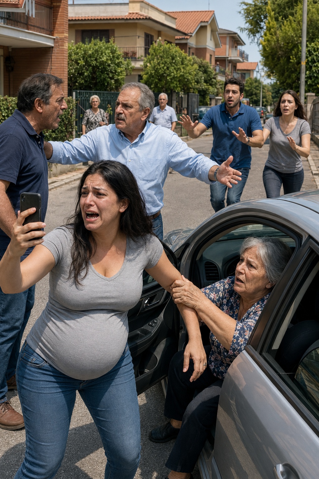 Mia suocera mi ha detto di abortire il bambino perché avevamo già abbastanza nipoti. Quando ho rifiutato al sesto mese di gravidanza, è diventata aggressiva. Mi ha afferrato per il braccio e mi ha trascinato verso la sua macchina, dicendo: “Ti porto io in clinica personalmente.” Mio suocero mi teneva sul sedile posteriore. “Smettila di resistere. È per il tuo bene.”