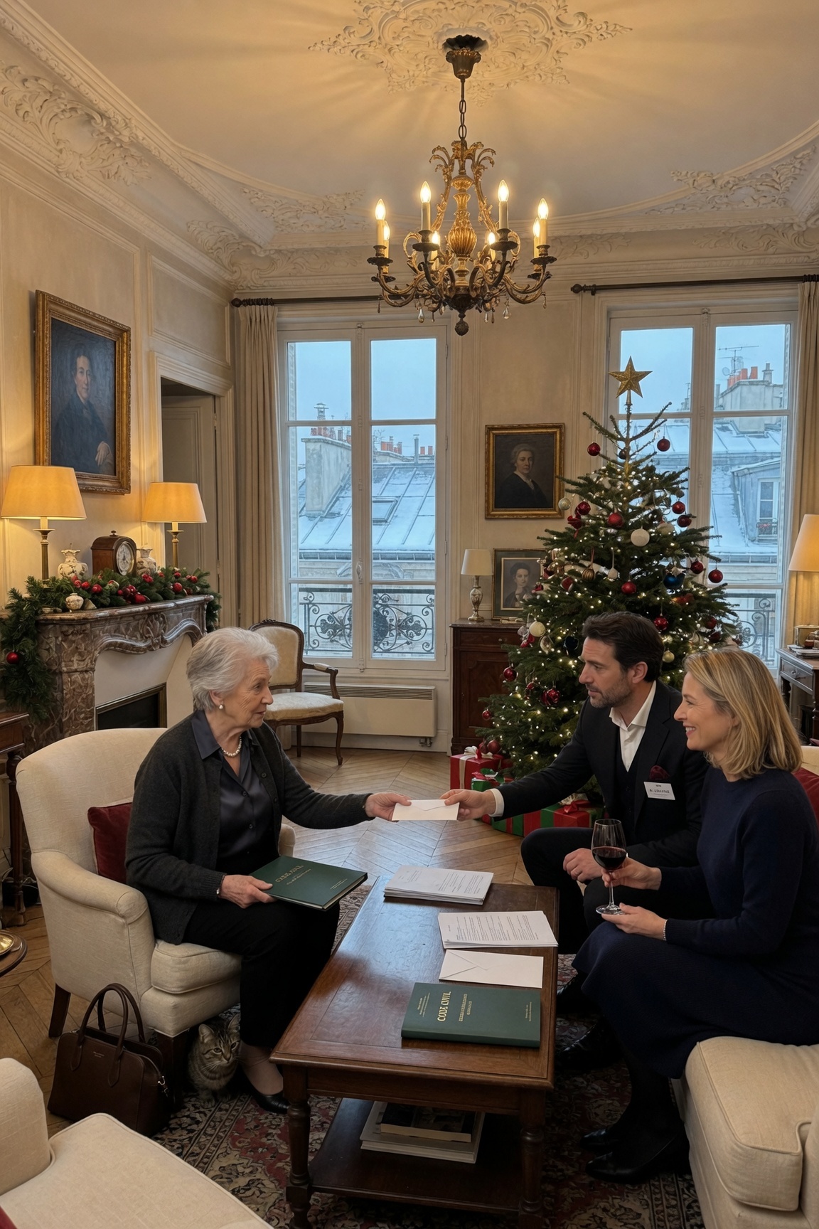 « Ton cadeau cette année, c’est une chambre au Meadow Pines. Tu pars demain », m’a annoncé mon fils le jour de Noël, en glissant une réservation de maison de retraite sur ma table basse tandis que sa femme riait dans son verre de vin — mais l’enveloppe que j’avais gardée dans mon sac depuis le matin était la raison pour laquelle je l’ai regardé dans les yeux, souri, et lui ai dit
