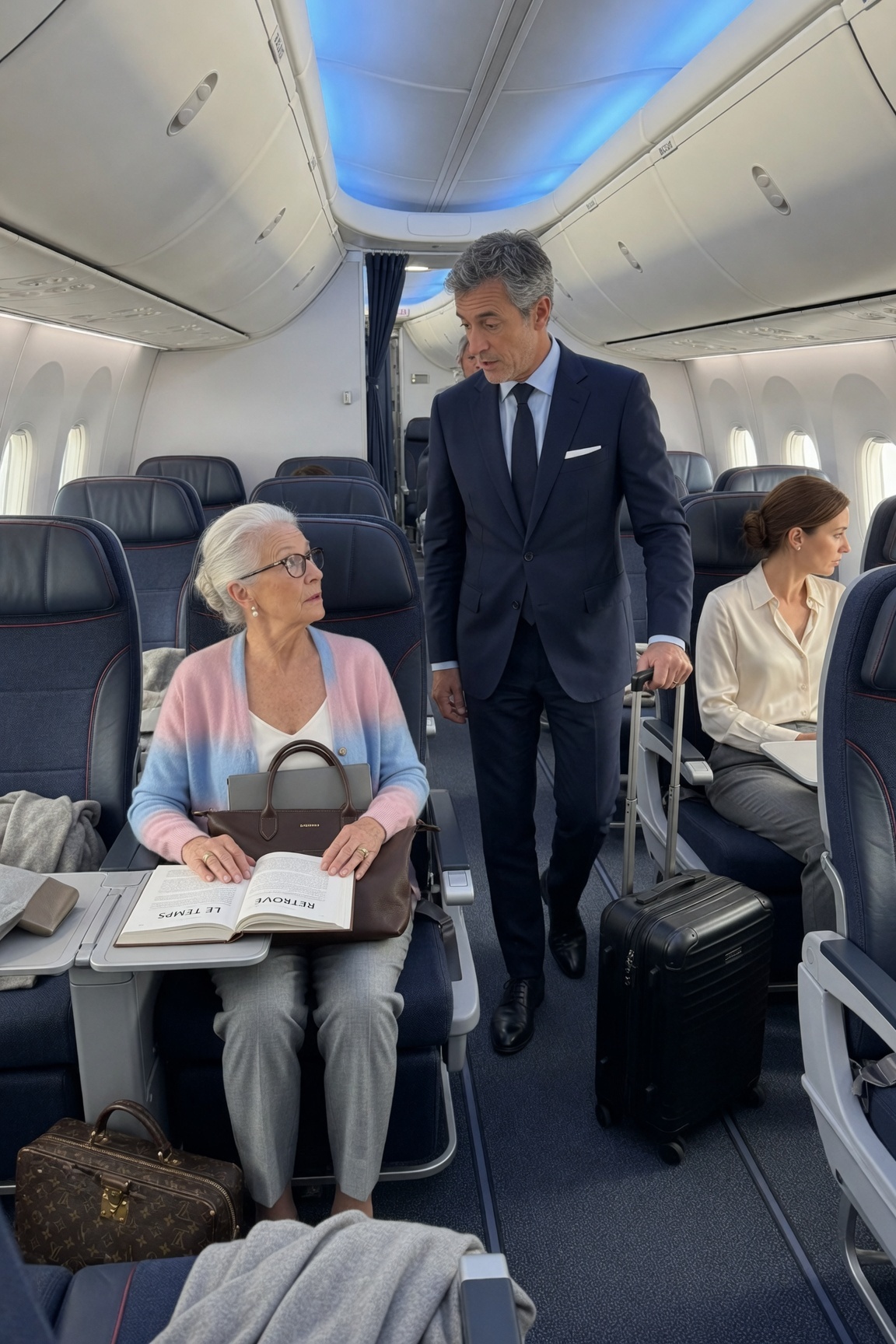 À l’aéroport, mon fils a regardé ma carte d’embarquement, a souri comme si c’était moi qui étais déraisonnable, et a dit : « Tu voyages en classe économique toute seule. Nous, on est en première classe. Ça te suffit, Maman. » Il pensait que j’allais prendre mon siège.