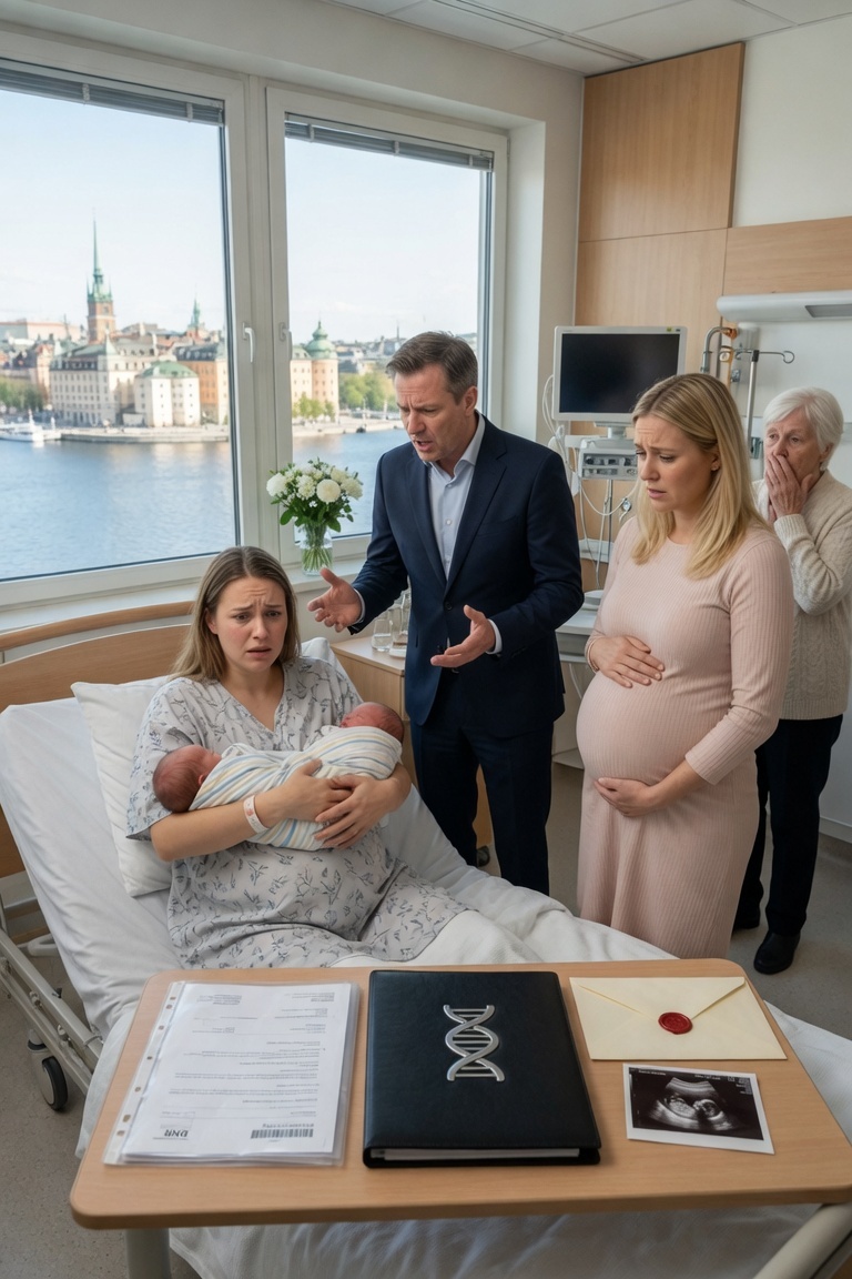 Efter att ha fött tvillingar skrek min man.
