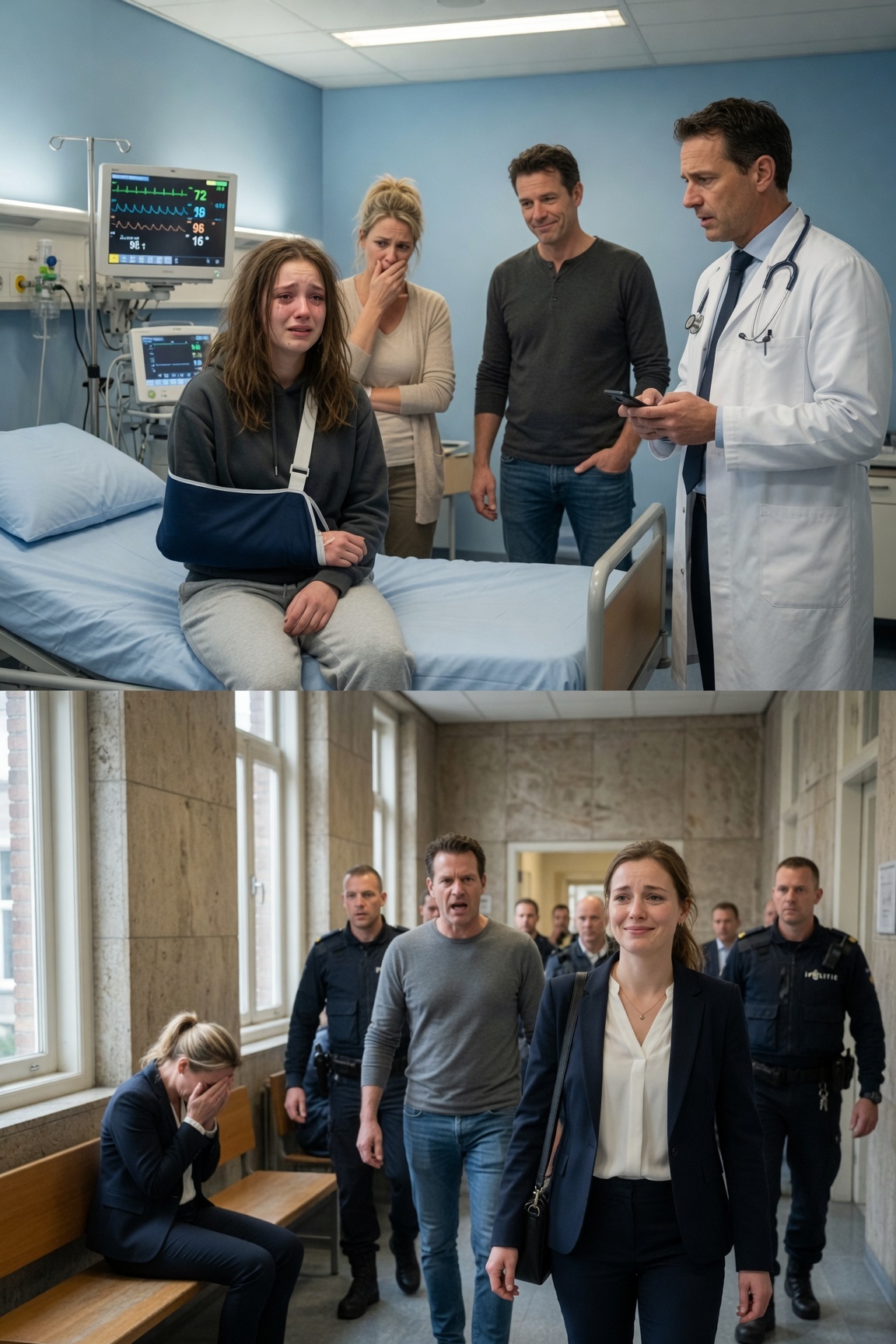 Mijn stiefvader sloeg me elke dag als een vorm van vermaak. Op een dag brak hij mijn arm, en toen we naar het ziekenhuis gingen, zei mijn moeder: “Het kwam doordat ze per ongeluk van de trap viel.” Zodra de dokter me zag,