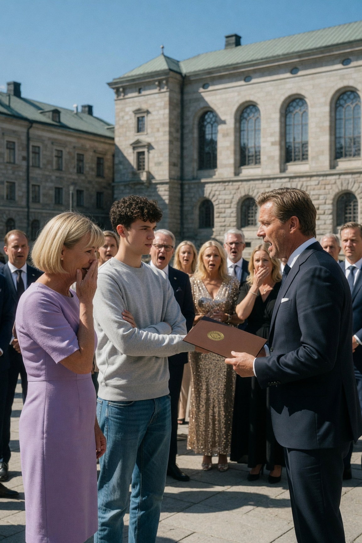 Jag födde barn vid fyrtioett års ålder, och min man lämnade mig för en artonåring… femton år senare, vid en antagningsceremoni, krossade min son hans stolthet på bara tre sekunder.  
Jag blev mor vid fyrtioett—en ålder då m