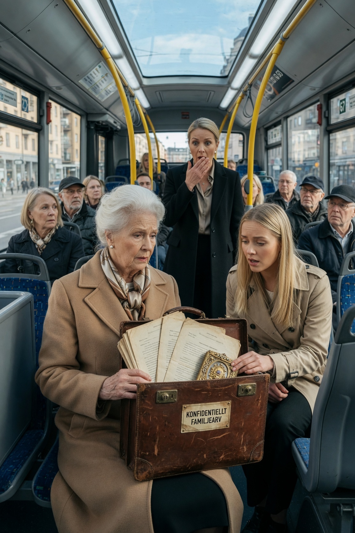 Jag hjälpte en gammal kvinna på bussen.