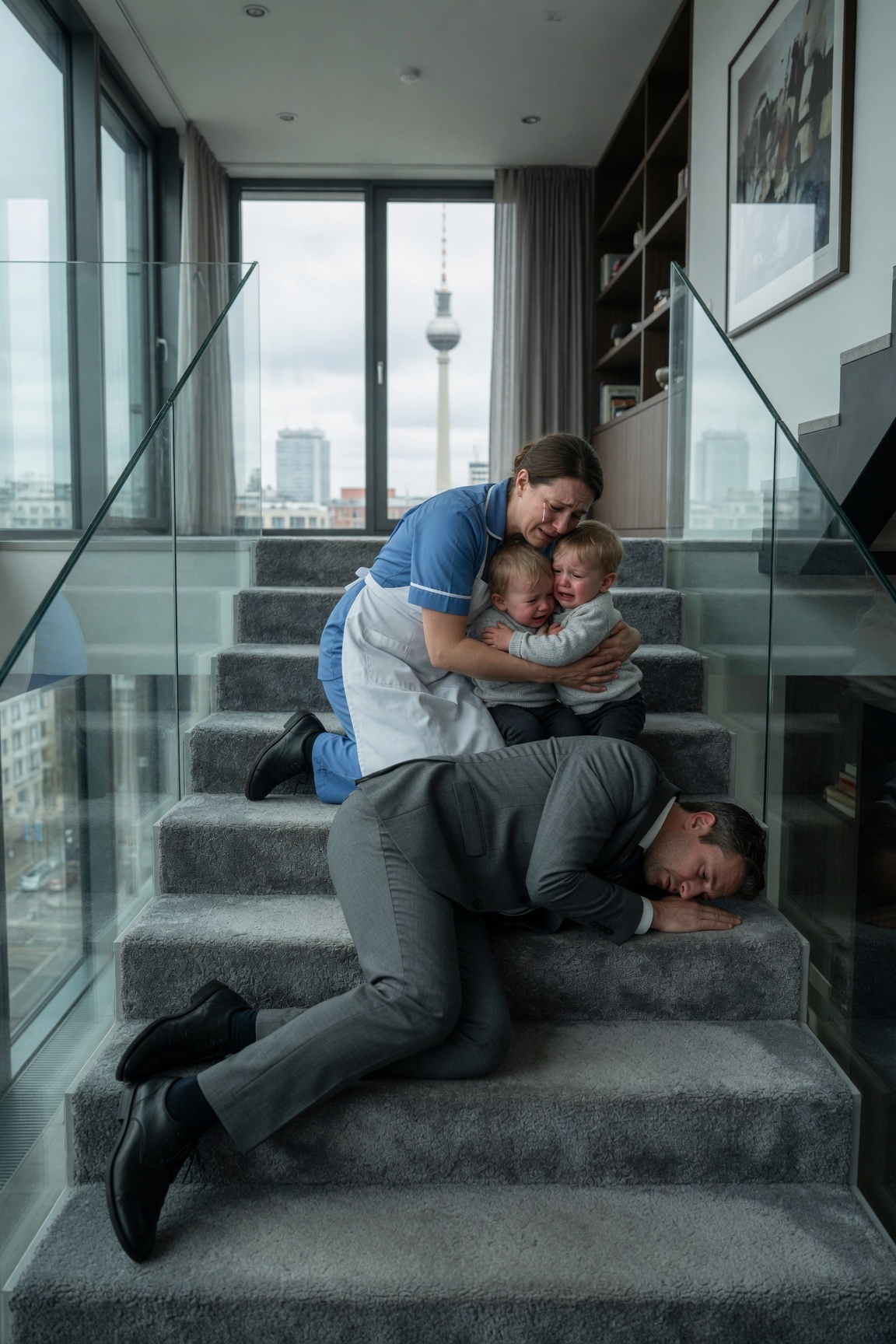 Nachdem der Millionär die Treppe hinuntergefallen war, tat er so, als wäre er bewusstlos – was das Kindermädchen als Nächstes tat, trieb ihm die Tränen in die Augen.