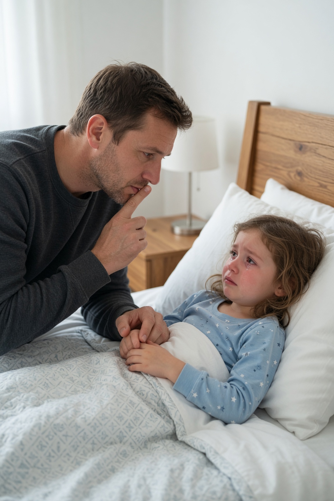 „Tata… toliko me bole leđa da ne mogu da spavam. Mama mi je rekla da ti ne kažem.“