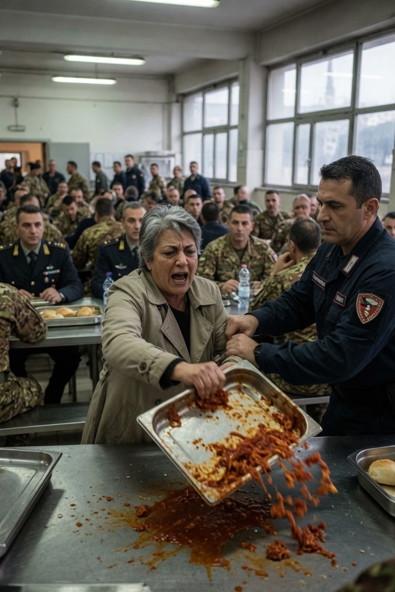 « I comandanti mangiano per primi. Le cuocaie e le signorine del bar prendono gli avanzi. » Mi spinse fuori dalla fila, urtai la ringhiera d’acciaio inox, e tutto il suo tavolo scoppiò a ridere: « Allora, l’abbiamo fatta piangere? » Poi una voce squillò nel refettorio: « Maresciallo capo. » 3 generali si erano appena alzati. Il più anziano già avanzava, e quasi non camminava più. « Quella donna del bar supera tutti i comandanti in questa sala. »