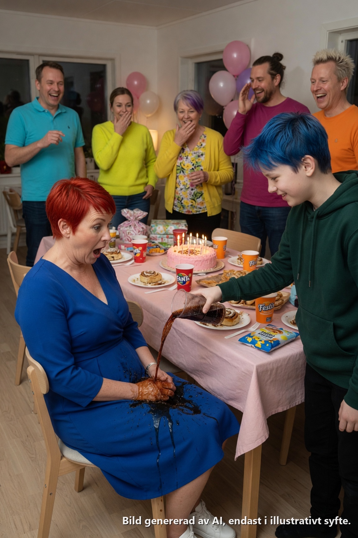 På min mammas födelsedagsmiddag hällde min brorson läsk över mig och sa: “Mormor säger att du inte hör hemma här.” Alla skrattade. Jag torkade tyst av mig, tvingade fram ett leende och förblev tyst. Men den natten tog jag bort mitt namn från deras lån. På morgonen var hans bil borta. Och prick klockan 08.00 knackade någon på min dörr. När jag öppnade den såg jag…
Presenterna kom härnäst. Någon sänkte