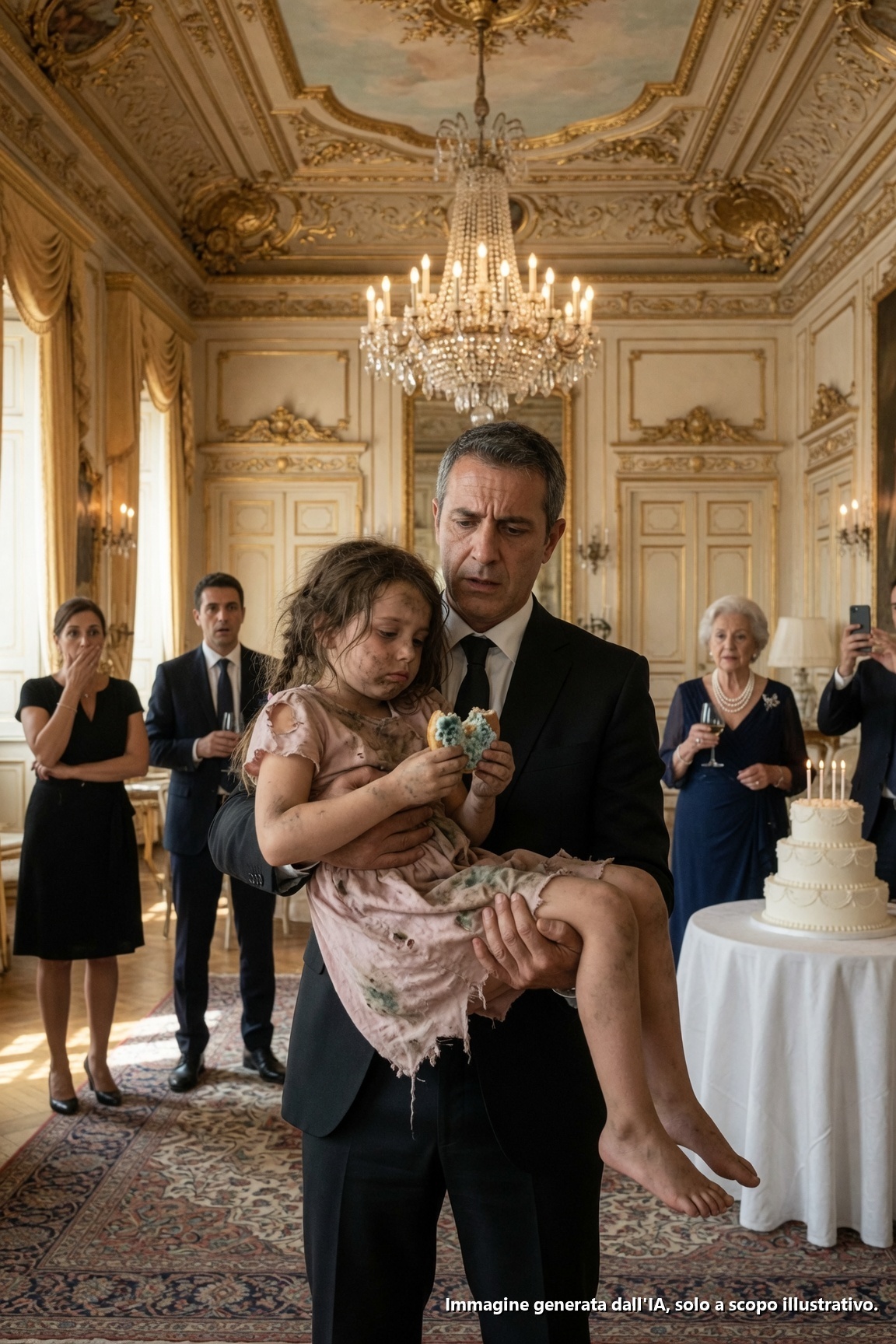 La bambina cercava cibo nella spazzatura mentre sua nonna festeggiava nel lusso… e un imprenditore scoprì la bugia che distrusse la sua famiglia

PARTE 1

—Come diavolo fa mia figlia a mangiare gli avanzi se io verso 50.000 pesos ogni mese per lei?

La voce di Alejandro Rivas riecheggiò fino all’ingresso del salone dove Doña Carmen, sua madre, festeggiava i suoi 70 anni con mariachi, politici, imprenditori e un’enorme torta ricoperta di fiori bianchi.

Tutto accadeva in un elegante hotel di Polanco.

Dentro c’erano calici di champagne, abiti costosi e persone che dicevano “che famiglia così ammirevole”.

Fuori, accanto ai bidoni della spazzatura, una bambina di 8 anni teneva in mano una scatola con pane raffermo e frutta ammaccata.