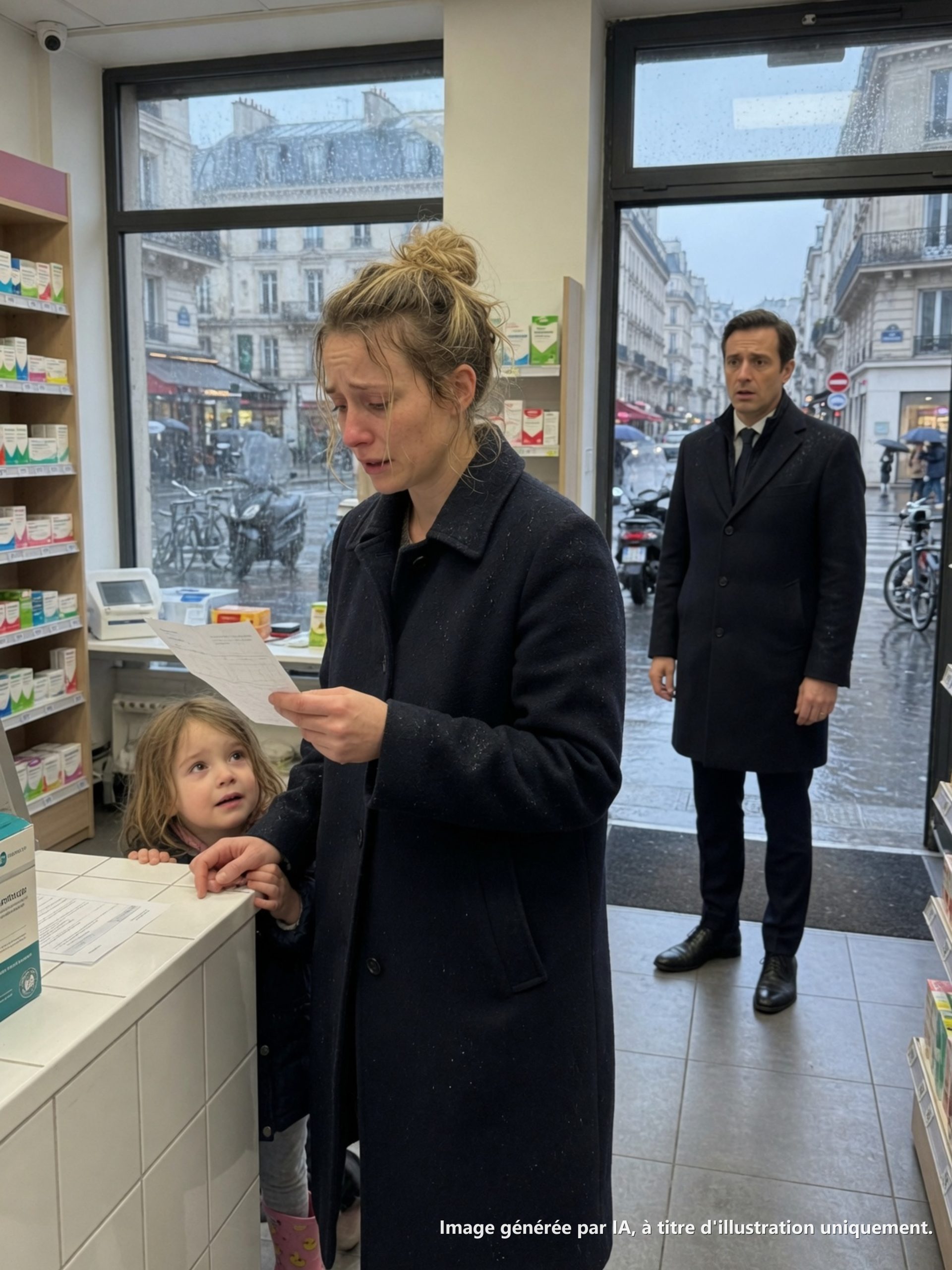 Le milliardaire aperçut son ex-femme en larmes à l’intérieur de la pharmacie – puis une petite fille murmura : « Maman, ne pleure pas, je te promets que je ne serai plus malade. »