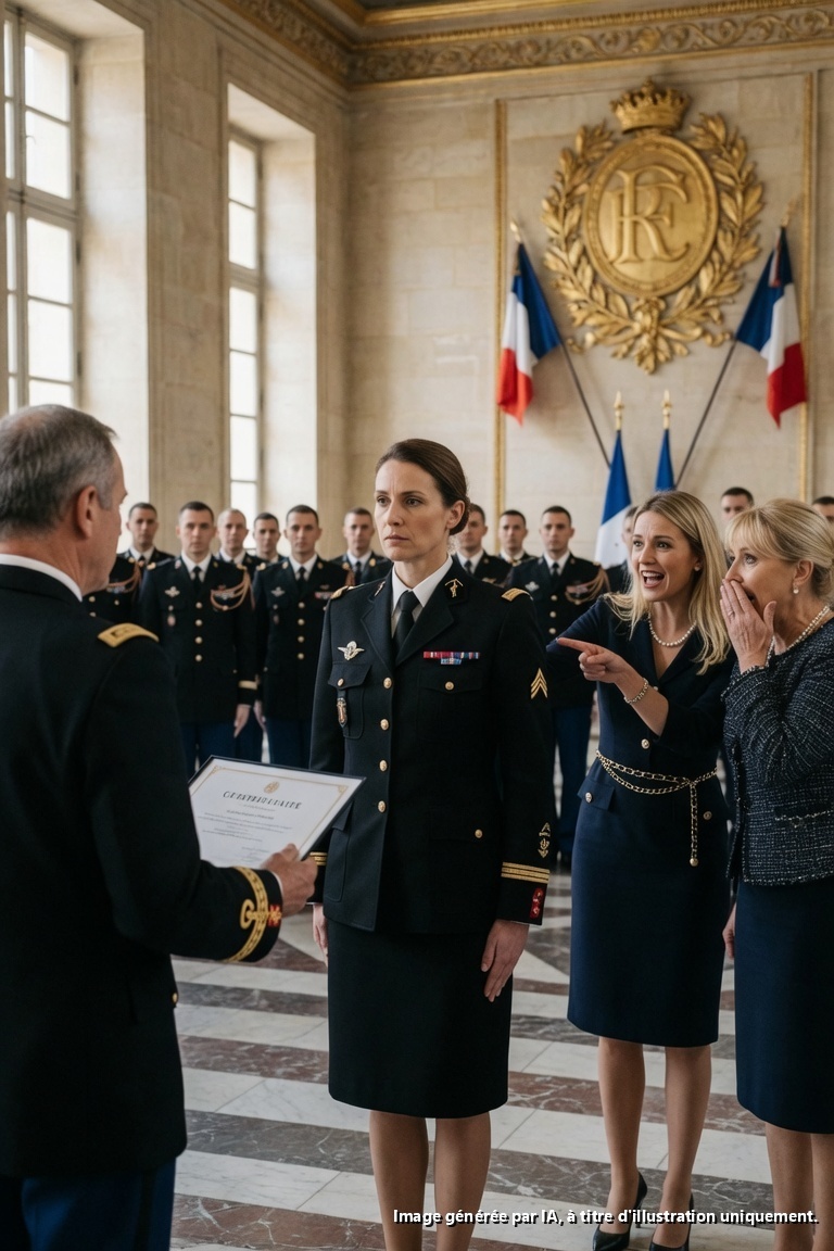 « Elle a acheté cette Purple Heart en ligne », a ri ma sœur, assez fort pour que le général l’entende. Mes médailles m’ont soudain paru plus lourdes, le visage de ma mère a pâli, et deux rangées de soldats se sont tournées vers moi, comme si la pièce avait cessé de respirer. Je ne me suis pas défendu. J’ai simplement regardé le général soulever ma citation – et laissé le premier mensonge brûler en public.