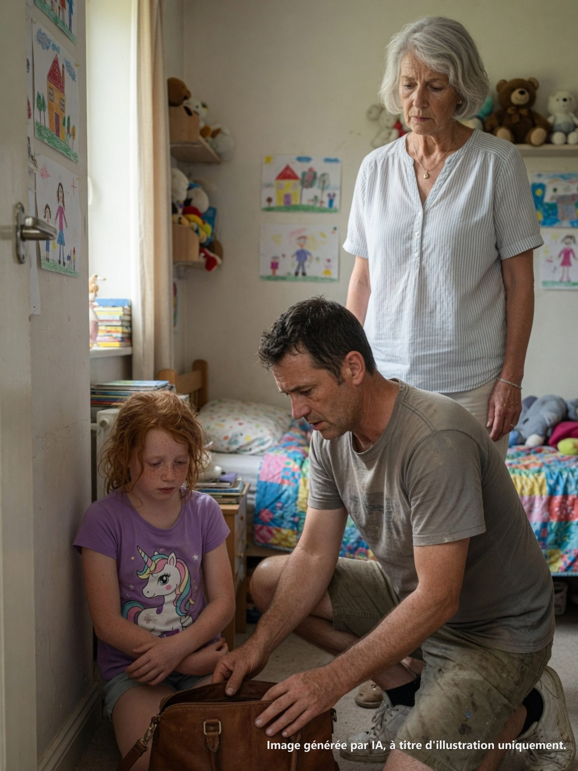Je tondais la pelouse quand j’ai entendu ma fille crier. J’ai couru à l’intérieur. Ma belle-mère la plaquait au sol. Elle avait la main sur la bouche de ma fille. Elle sifflait : “Tu n’as rien vu. Dis-le. Dis que tu n’as rien vu.” Je l’ai repoussée. “Qu’est-ce que tu fais ?” Elle a ri : “Elle ment. Elle ment toujours.” Ma fille sanglotait : “Papa, regarde dans son sac à main…” Son visage a blêmi quand je l’ai ouvert…