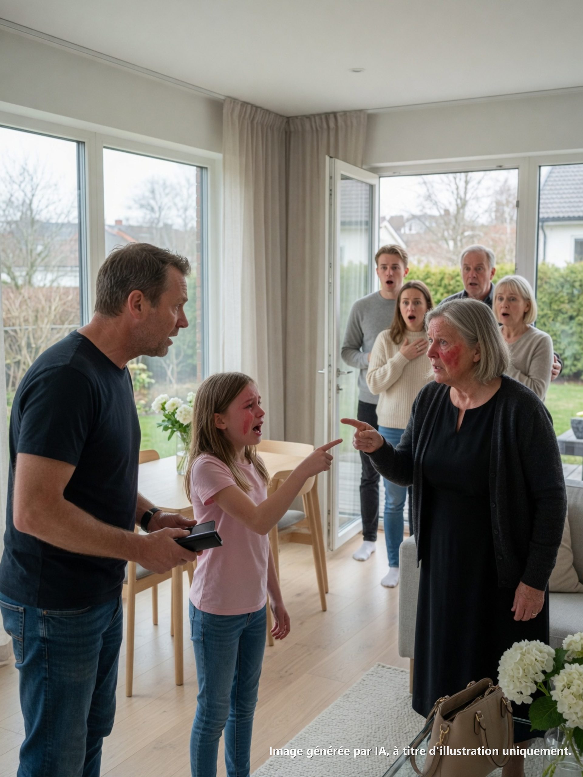 Jeg klipte gresset da jeg hørte datteren min skrike. Jeg løp inn. Svigermoren min presset henne ned mot gulvet. Hun holdt en hånd over munnen til datteren min.