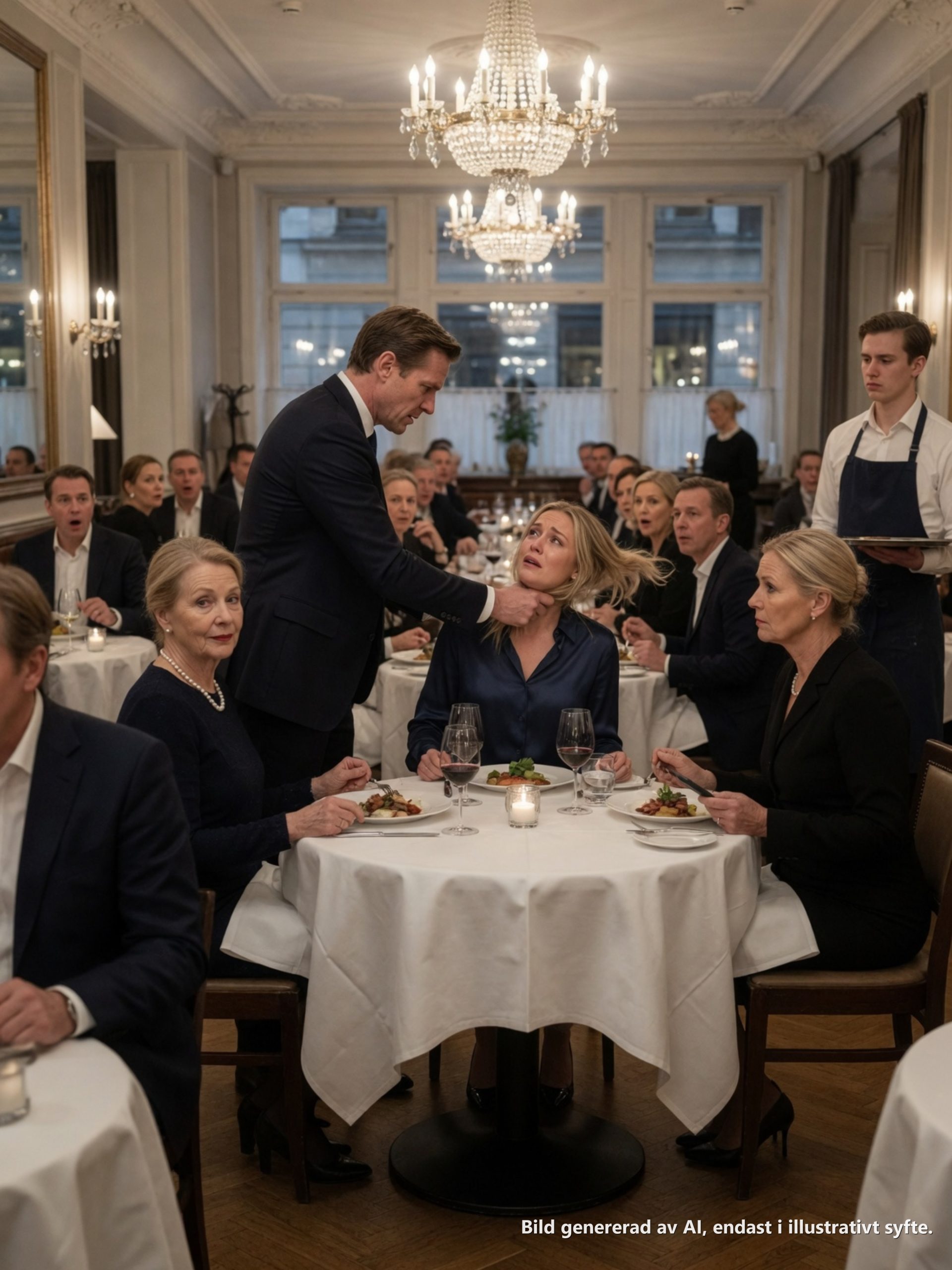 Min svärson grep tag i min dotters hår mitt i en fullsatt restaurang och tvingade ner hennes huvud medan alla tittade på i stum chock. Hans mamma log stolt och sa: “Ibland är det så en man måste sätta sin hustru på plats.” Min dotter bröt ihop i tårar – men sekunden jag reste mig från min stol, insåg han att hans grymhet var på väg att få allvarliga konsekvenser.