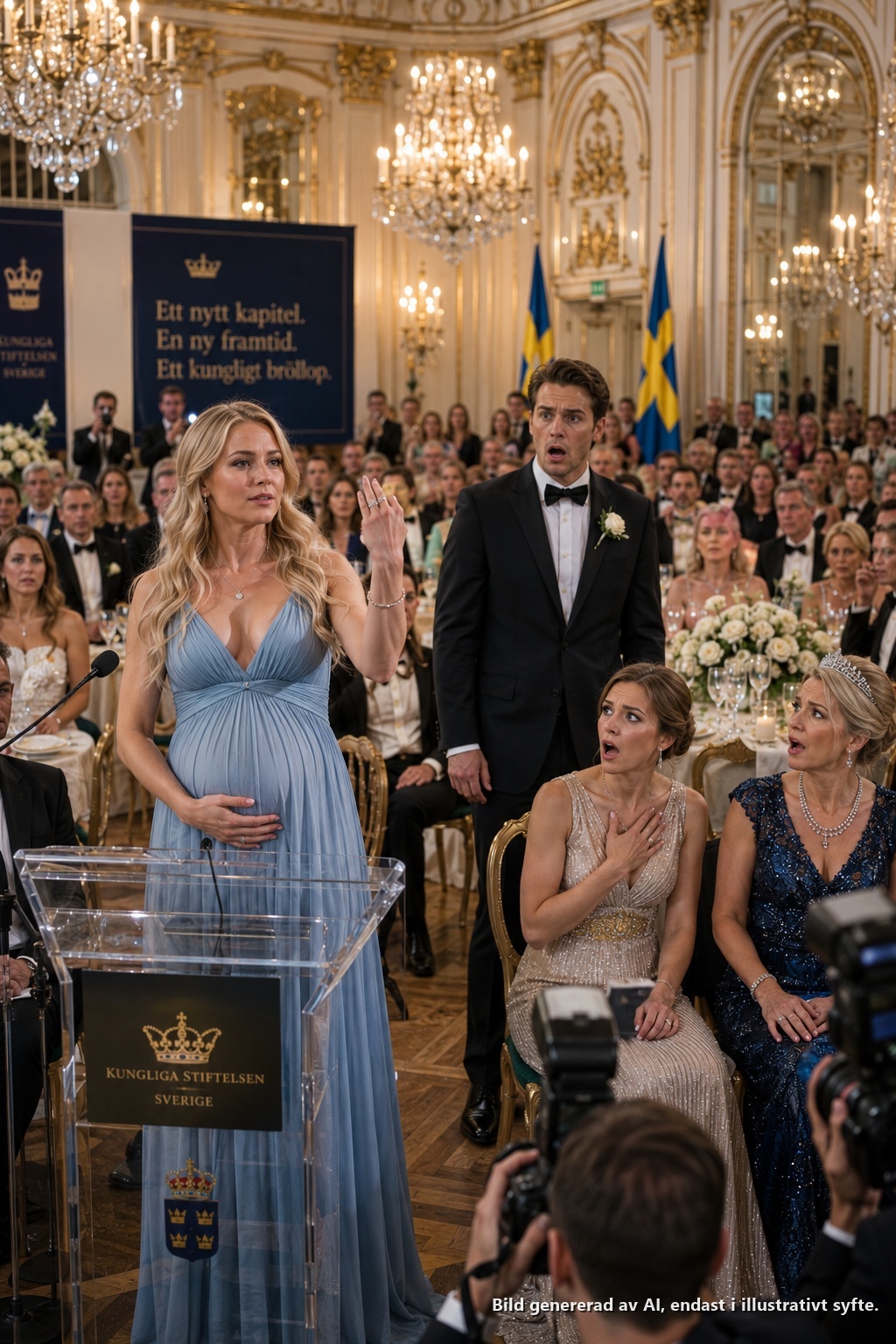 Gravid fru tog av sig ringen på scenen efter att hennes miljardärsman kallade henne skör