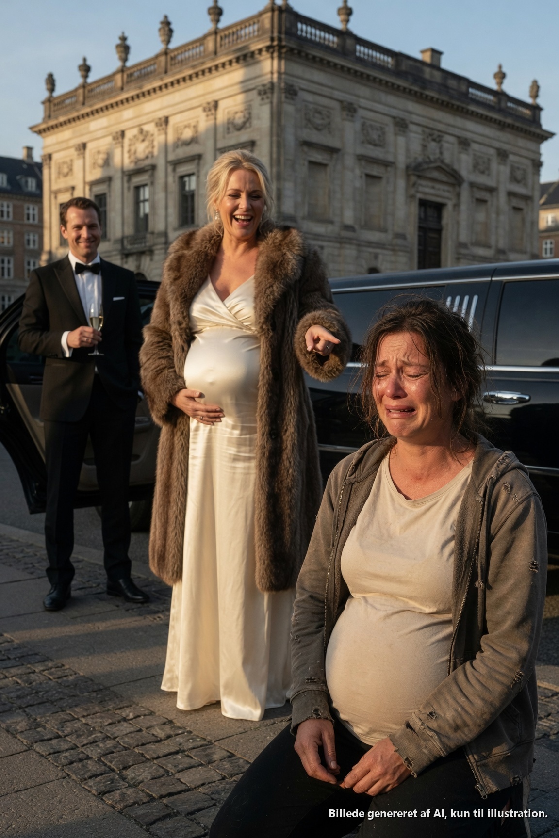 Mit vand gik, mens jeg lå under en frossen bro, og min eksmand så på fra sin limousine, som om jeg var affald. Clara steg ud, stjal min eneste sovepose og lagde en mønt på mit bryst. “Fød den køter i rendestenen,” hvæsede hun. Jeg skreg ikke. Jeg rørte kun ved smartringen på min finger og hviskede til min baby: “Lyt godt efter, skat… det her er lyden af deres imperium, der falder sammen.”