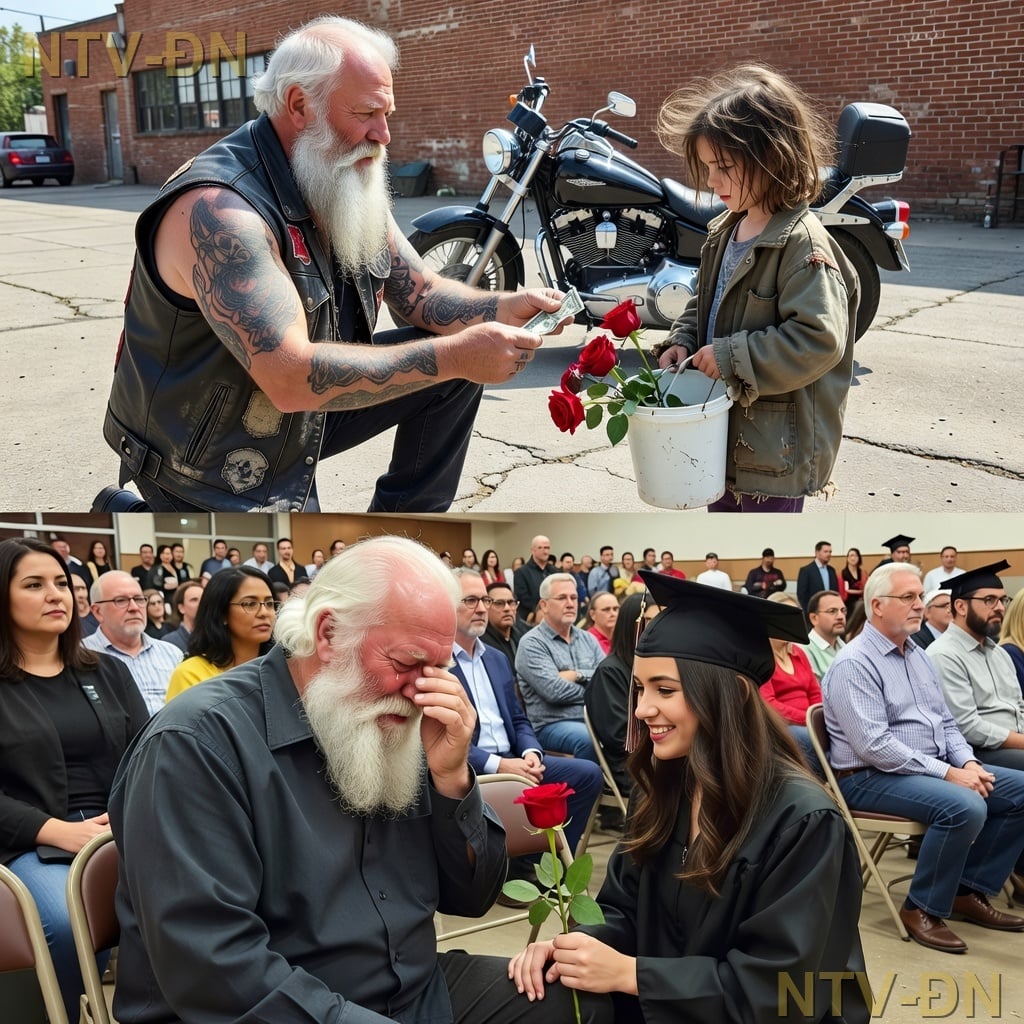 Un motard de plus de 110 kilos a acheté une rose à une fillette sans-abri de dix ans, à un coin de rue, et lui a tendu un billet de 100 dollars. Elle a tenté de le lui rendre : « Vous n’en avez acheté qu’une. » Il s’est mis à pleurer et a dit : « Ma chérie, tu mérites tellement mieux que ça. » Puis il lui a demandé où elle habitait et l’a suivie.