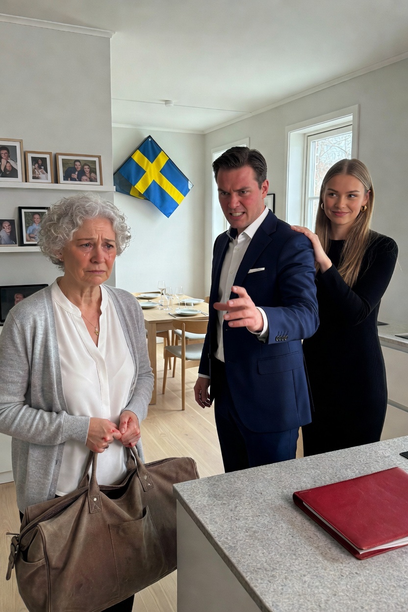 “Din man är borta, FÖRSVINN! Huset har aldrig varit ditt,” sa min son med helt orörligt ansikte. Dil stod bakom honom och log.