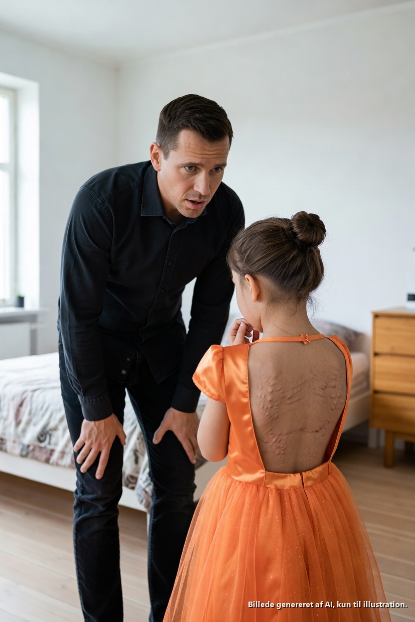 Som 8-årig sendte hun en besked før koncerten: “Far, kom alene”… og mærkerne på hendes ryg fældede hele familien.
