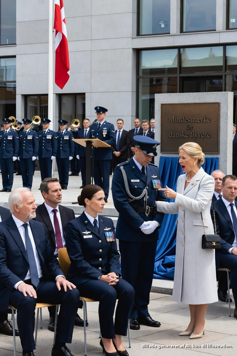 Min svigermor greb fat i en militærpolitimand ved indgangen til VIP-sektionen og pegede direkte på mig i min gallauniform.