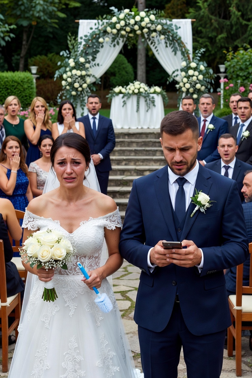 Usred naše elegantne svadbene ceremonije, uručili su mojoj ženi četku za wc šolju, cereći se kao da je to poklon. Ukočila se od poniženja, ali ja sam se samo osmehnuo, izvadio telefon i počeo da otkazujem svadbene planove.