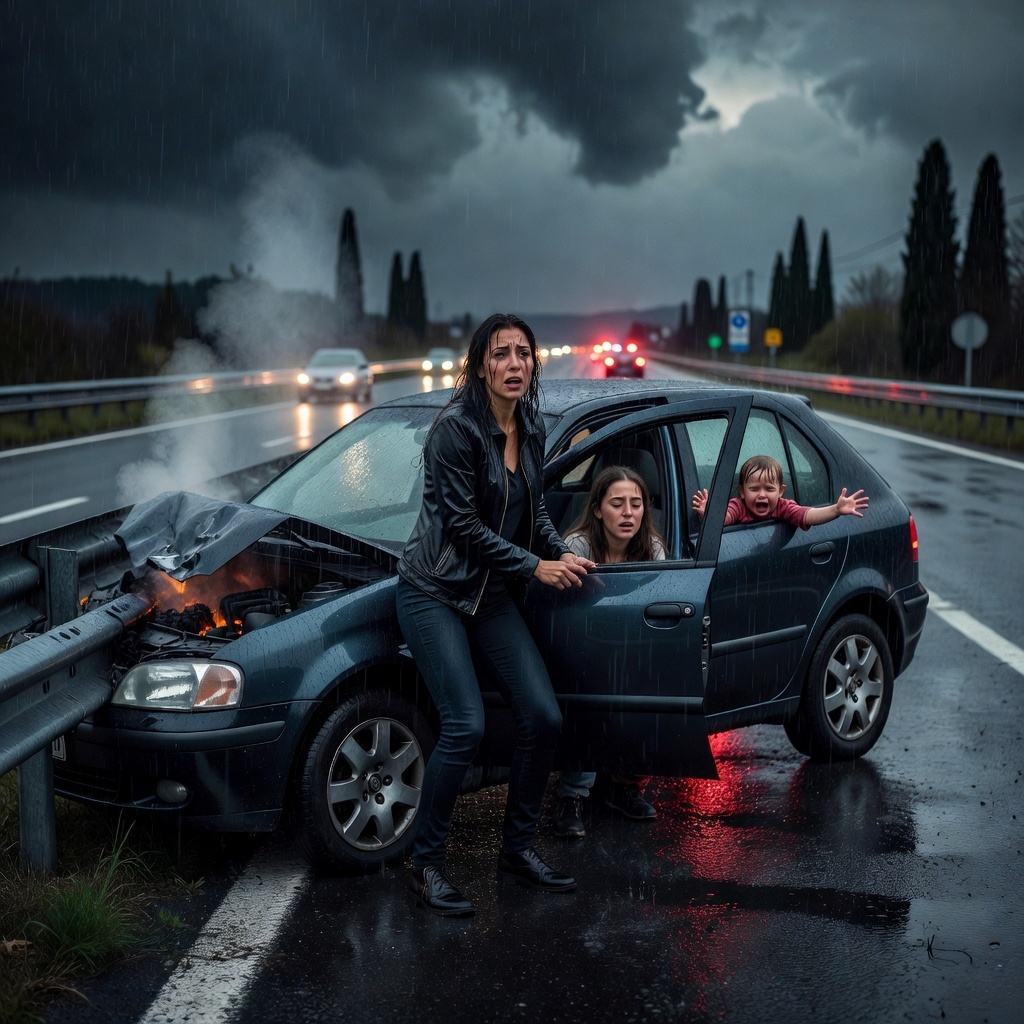 **“Se te ne stai lì a filmare, allora sparisci—lascia che ti mostri cosa significa non abbandonare un essere umano!”** Le parole squarciarono la pioggia come un ordine che nessuno era pronto a eseguire, pronunciate da una donna che a sedici anni era stata abbandonata a sua volta—e che non aveva intenzione di lasciare che la storia si ripetesse davanti ai suoi occhi.