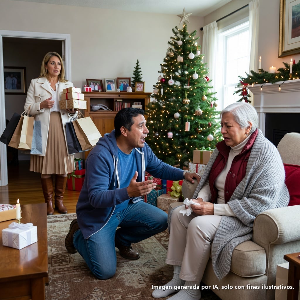 En la mañana de Navidad, mi hijo adinerado me preguntó si los $5,000 mensuales de apoyo de Amanda finalmente me habían hecho la vida más fácil. Apreté mi cobija contra mí y le dije que había estado viviendo sin calefacción desde noviembre. Entonces su refinada esposa entró con regalos en brazos, y la verdad comenzó a desgarrarlo todo.