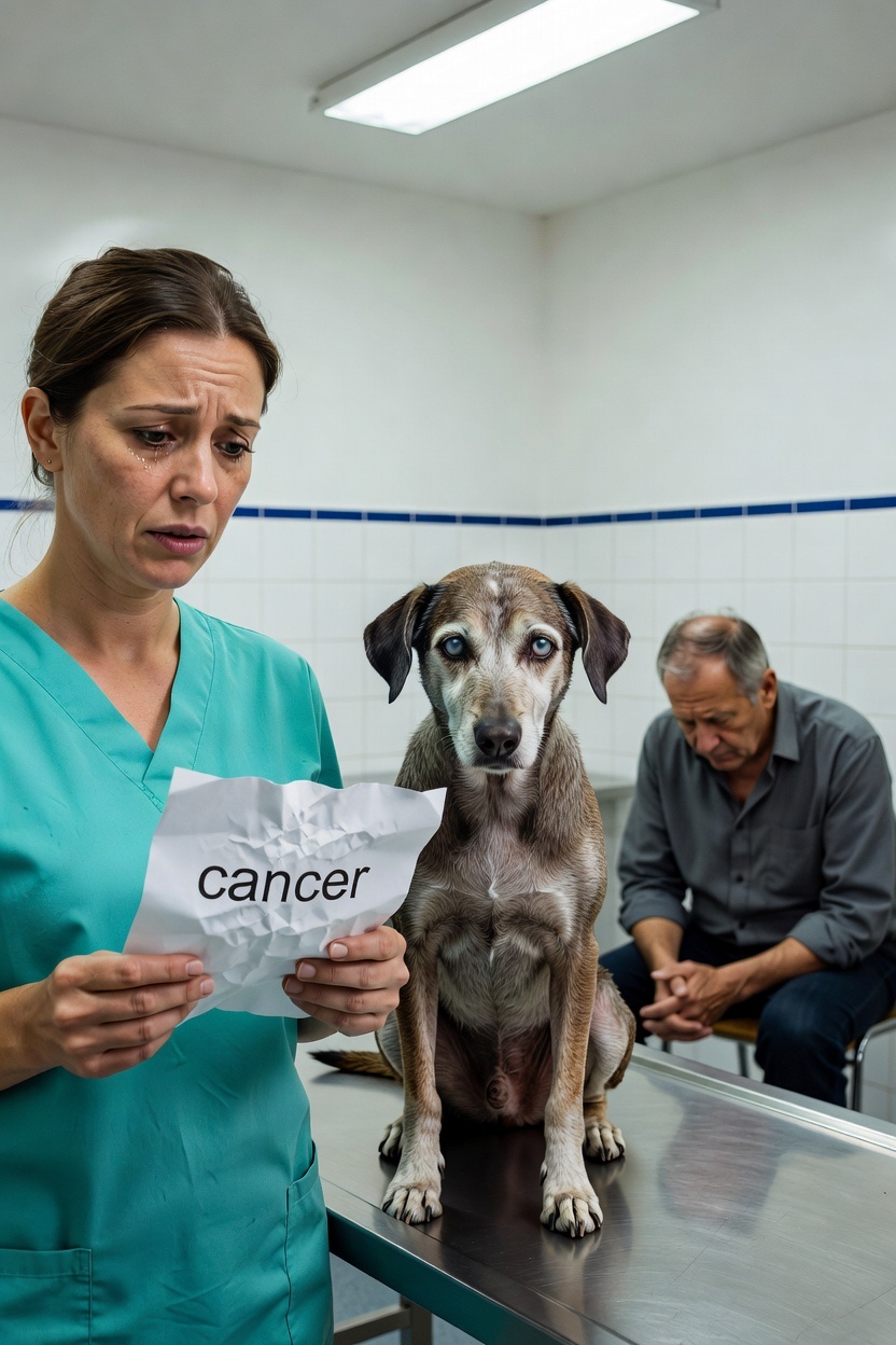 Il a supplié le vétérinaire d’euthanasier son chien… jusqu’à ce qu’elle voie le papier dans sa poche.