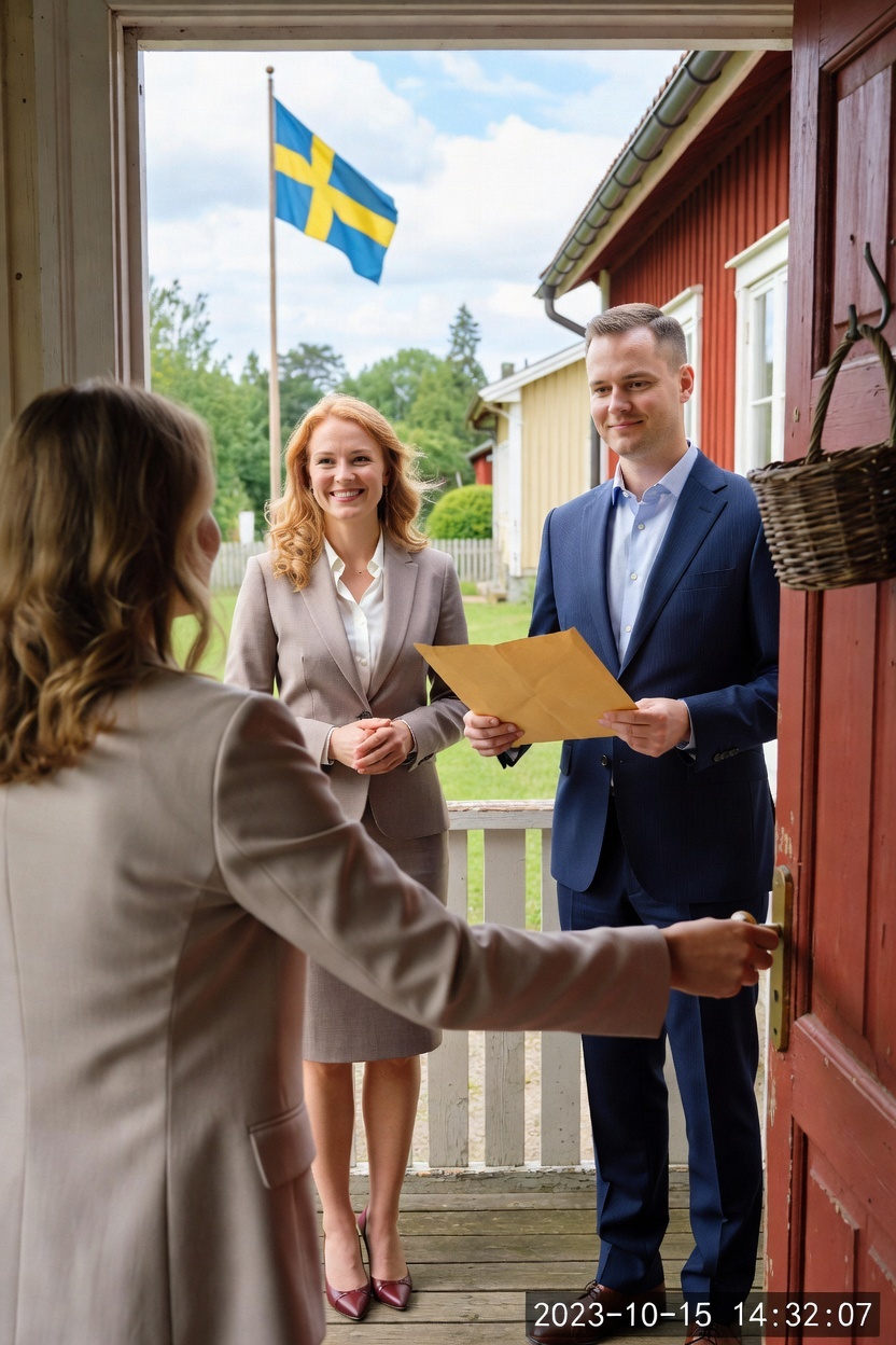 Min exmakes nya fru kom till min dörr med ett självsäkert leende. Hon sa: “Vi är här för att kräva vår rättmätiga andel av din fars kvarlåtenskap.”