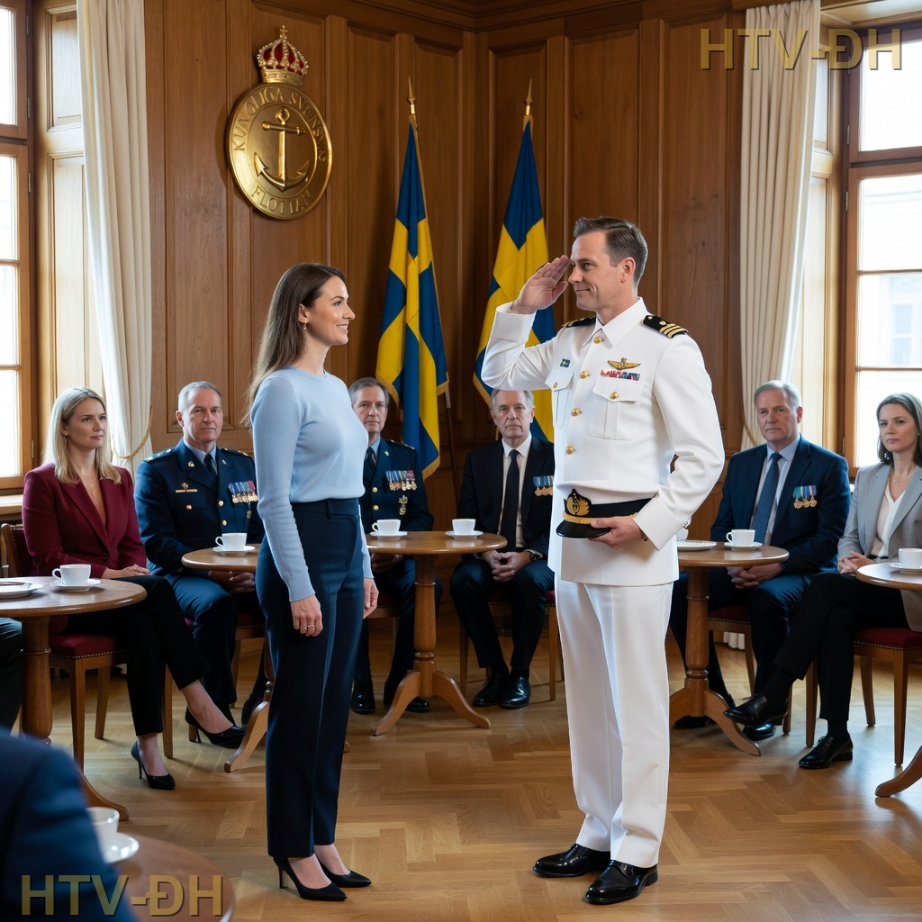 Jag kom hem och planerade att sitta tyst längst bak under min fars veteran-ceremoni, medan min styvmor fnissade: “hon har redan lämnat marinen” — sedan klev en man i vit uniform in i det fullsatta rummet, ignorerade scenen och gick rakt mot mig.