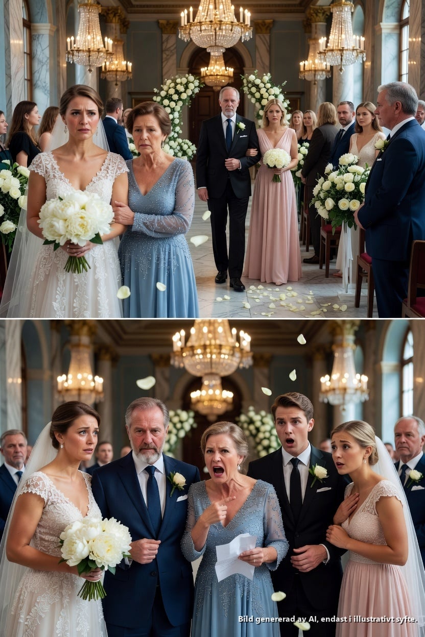 På min bröllopsdag gick min pappa min syster framför altaret. Rakt framför mig. Mamma tog tag i min arm.