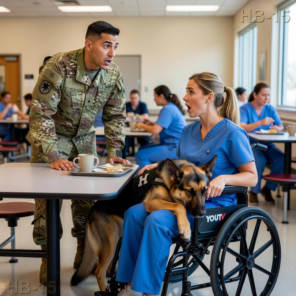 Darf ich mich setzen? Ein Navy SEAL fragte eine behinderte Krankenschwester – dann brachte sein K9 den ganzen Raum zum Stillstand…