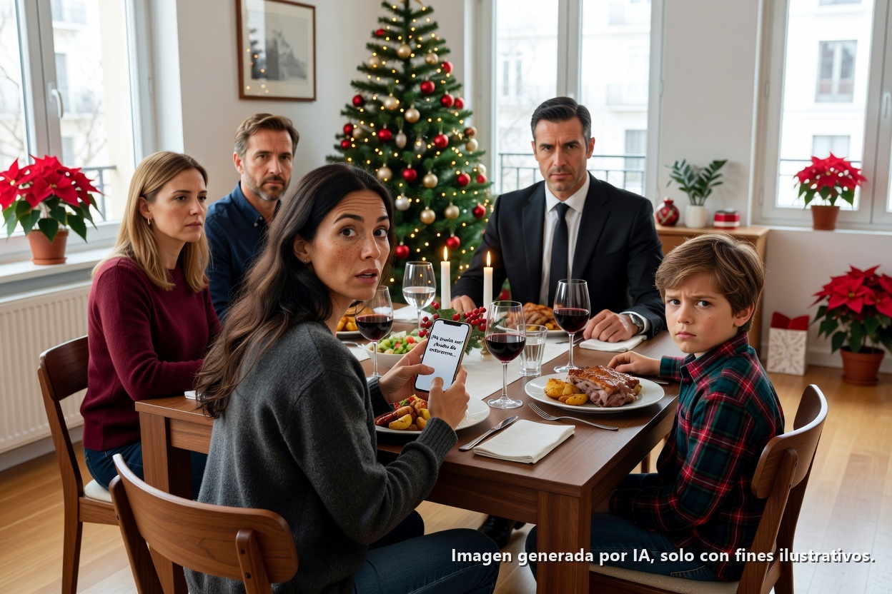 Mi hija me invitó a una cena de Navidad con la “familia”. En la mesa estábamos yo, mi yerno, mi hija, mi nieto y un hombre trajeado a quien no conocía. Cuando pregunté: “¿Cómo te llamas?”, él permaneció en silencio. Entonces recibí un mensaje de texto de un número desconocido: “Señor, ¡huye, inmediatamente!” Cinco minutos después…