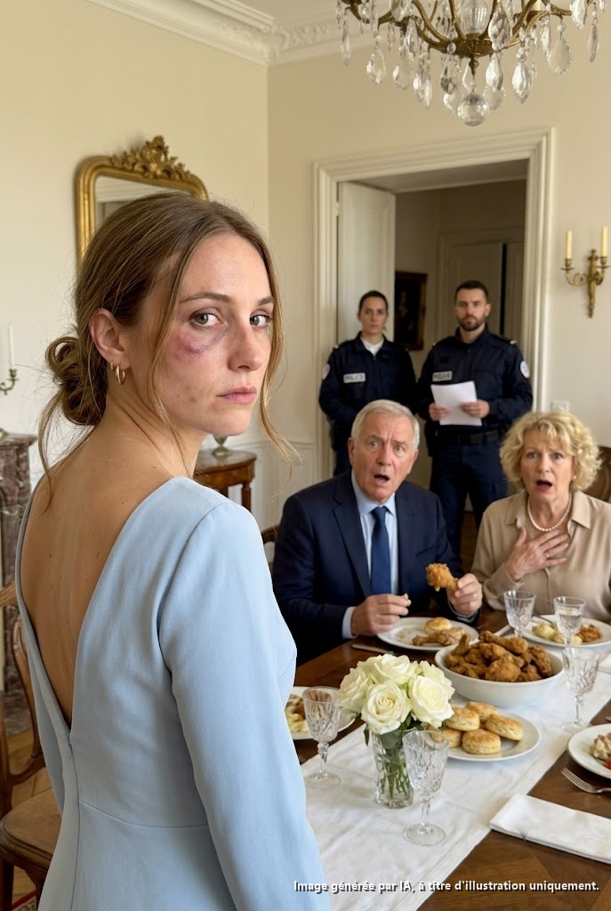 Mon mari m’a frappée parce que je lui ai demandé où il était passé toute la nuit. Le lendemain matin, j’ai préparé son petit-déjeuner préféré du Sud et je le lui ai servi avec le sourire. Il m’a appelée une « vraie épouse ». Puis la porte de la cuisine s’est ouverte en battant—et chaque parcelle de couleur