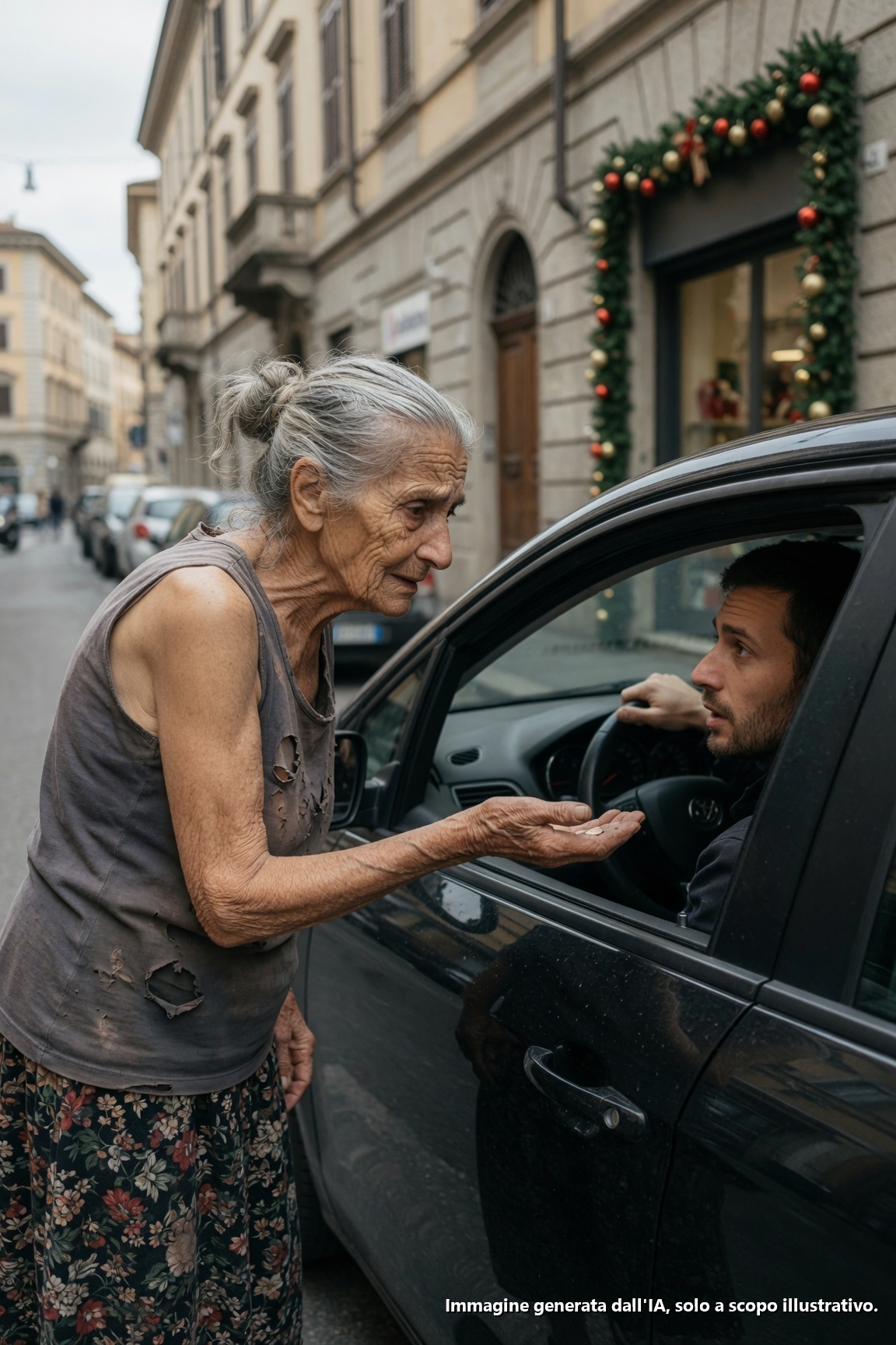 HA TROVATO SUA MADRE SCALZA CHE CHIEDEVA L’ELEMOSINA A UN SEMAFORO… E HA SCOPERTO CHE SUO FRATELLO AVEVA SCOMMESSO FINO ALL’ULTIMO PESO DI LEI

Parte 1

Il semaforo diventò verde, ma Roberto Torres non avanzò.

I clacson iniziarono a suonare dietro la sua berlina nera, mescolandosi al rumore dei venditori ambulanti, dei camion e della gente che attraversava frettolosamente l’Avenida Insurgentes. Mancavano cinque giorni a Natale e Città del Messico era ricoperta di luci, insegne brillanti e odore di ponche alla cannella.

Roberto non vedeva niente di tutto ciò.

Vedeva solo l’anziana scalza che camminava tra le automobili con una mano tesa.

La donna indossava una gonna sporca, una camicetta troppo grande e una borsa di plastica legata al polso. I suoi piedi gonfi calpestavano con cautela l’asfalto. Quando un conducente chiuse il finestrino davanti a lei, abbassò la testa e continuò a camminare.

Poi alzò gli occhi.

Roberto riconobbe quello sguardo marrone. Riconobbe la piccola macchia vicino al collo e il modo di stringere le labbra per non piangere.

—Non può essere…

Aprì la portiera e scese senza spegnere il motore.

—Mamma!

La donna si fermò.

Doña Juana lo guardò come se fosse appena apparso un fantasma. Sul suo volto non c’era gioia, ma paura. Cercò di nascondere le monete dentro la borsa.

—Roberto… tu non dovevi vedermi così.

Lui la afferrò dolcemente per le spalle.

—Cosa fai qui? Dov’è Marcos?
